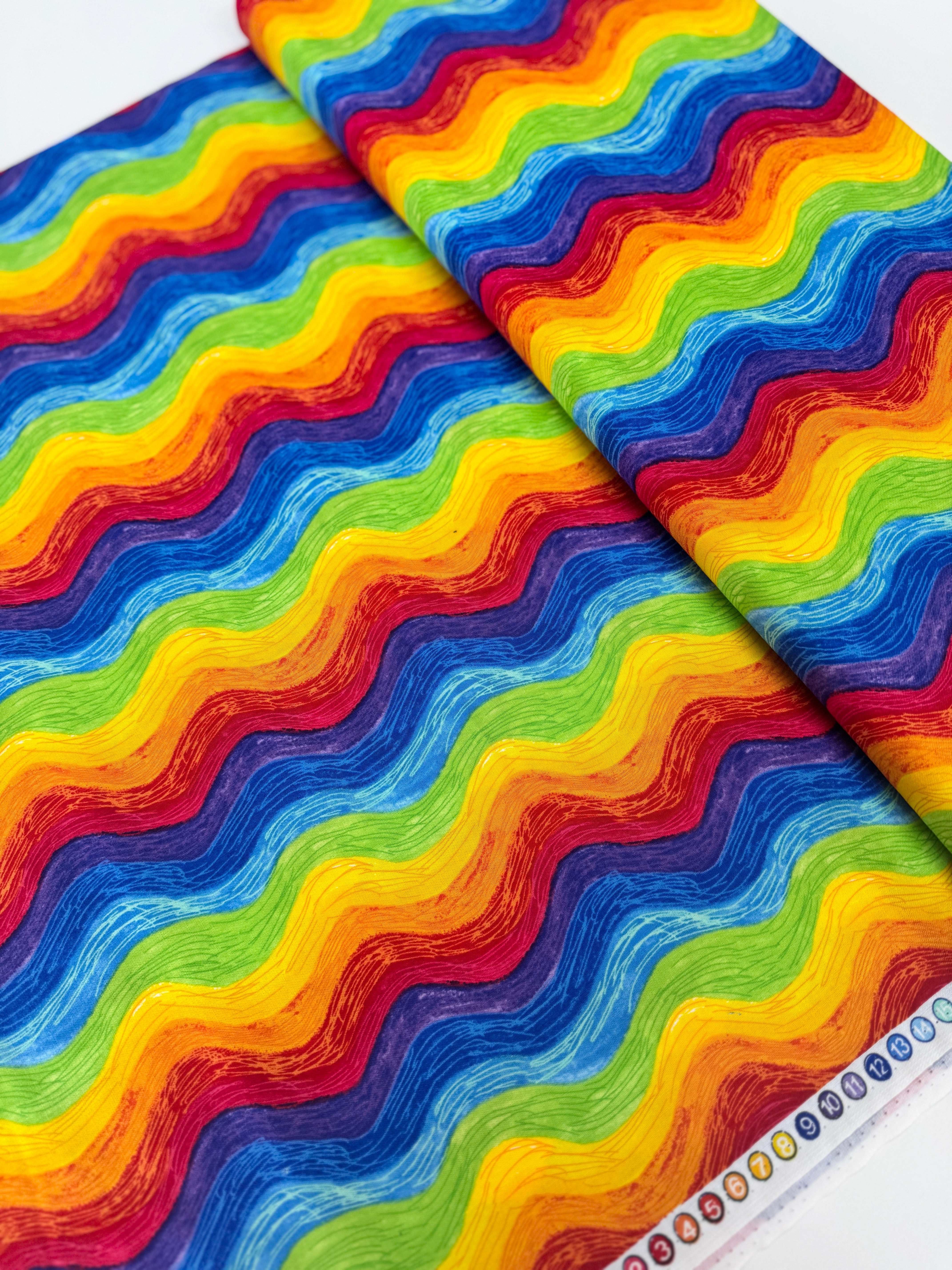 Math and Science Rainbow Squiggle fabric by Gail Cadden for Timeless Treasures