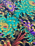Kaffe Fassett Collective Spider Mums Dark cotton fabric by Philip Jacobs for FreeSpirit Fabrics, detail view