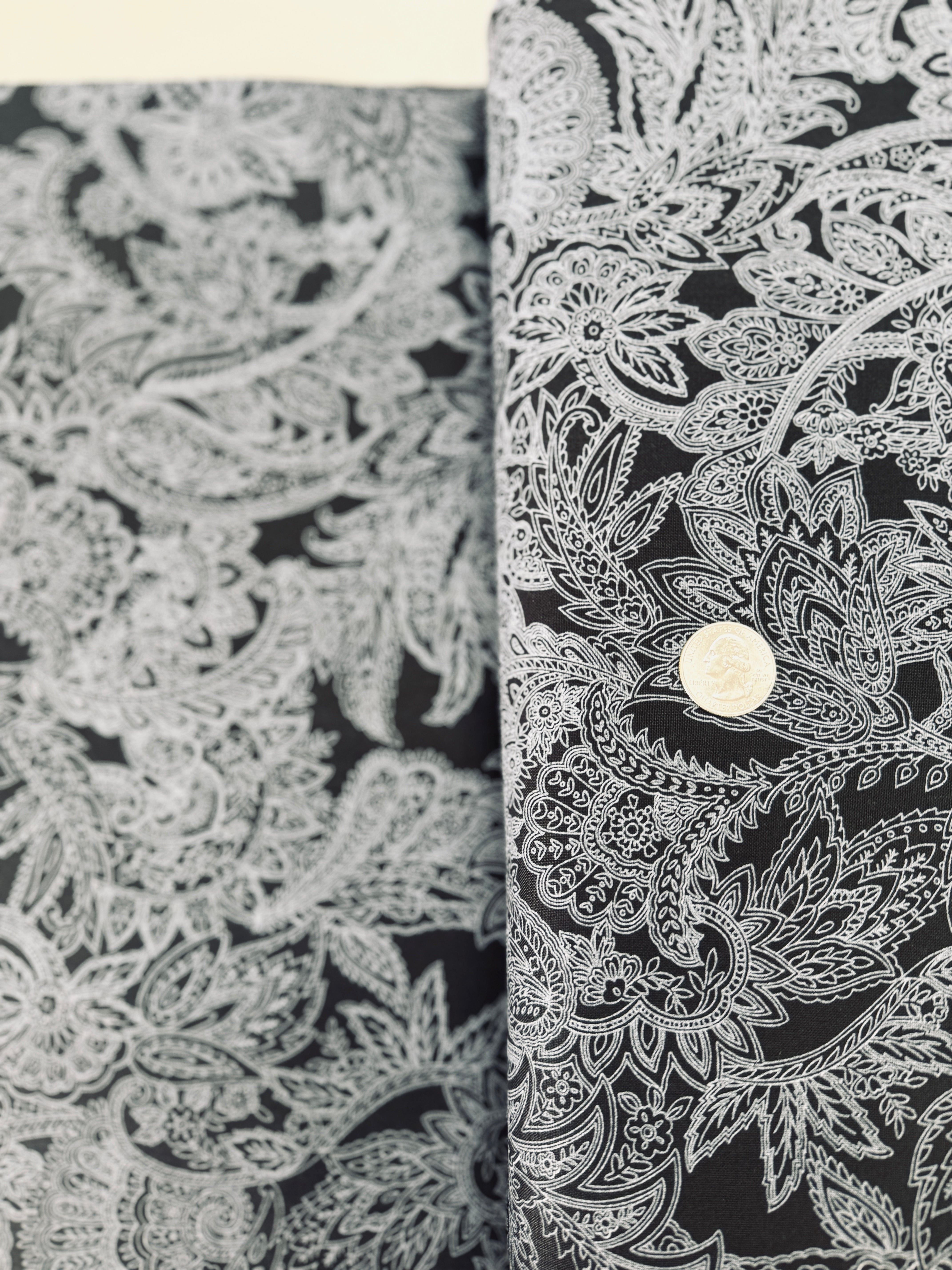 Maison - Paisley Black Yardage