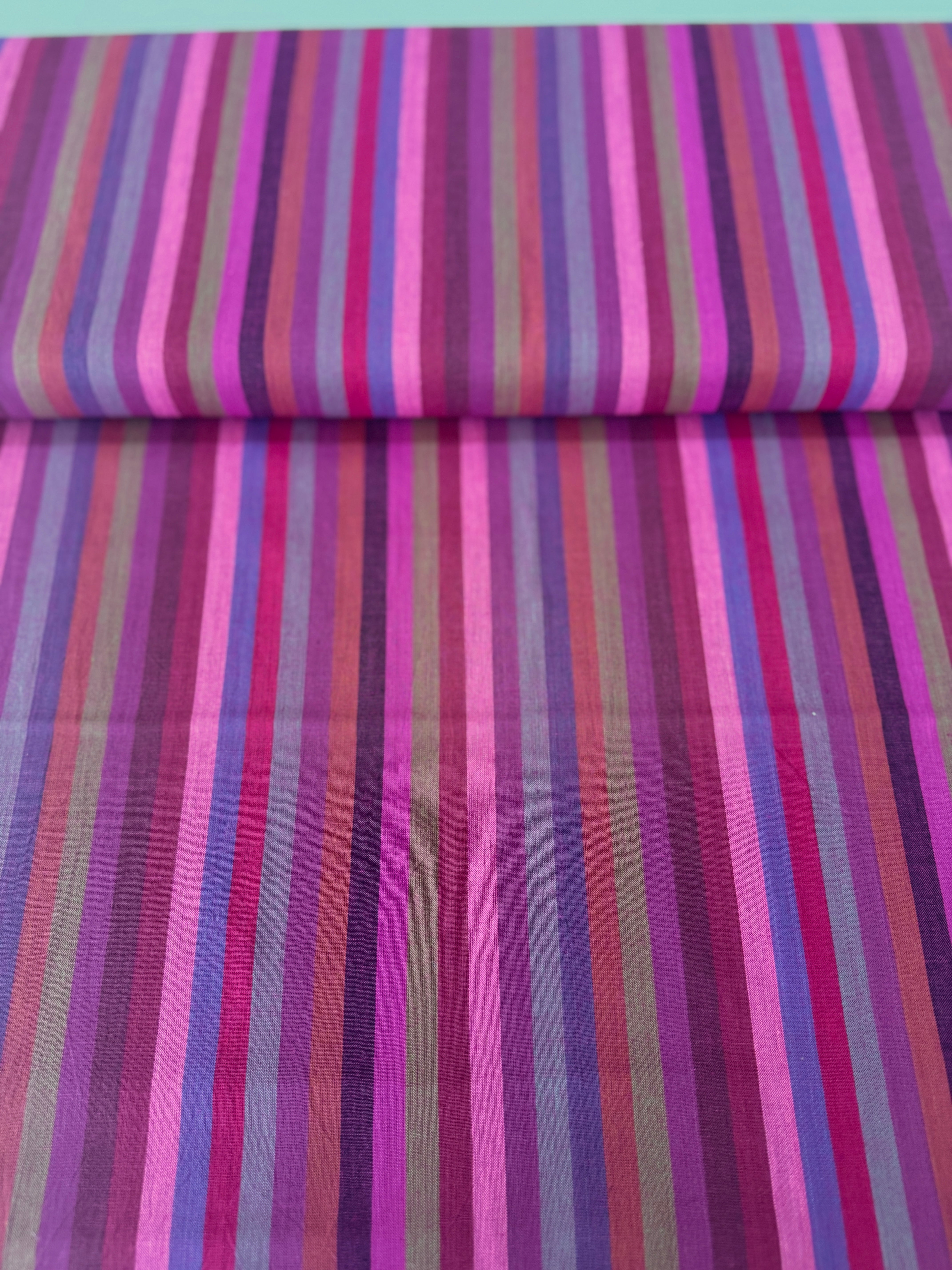 Narrow Stripe Wine fabric – Kaffe Fassett Woven Stripes by FreeSpirit