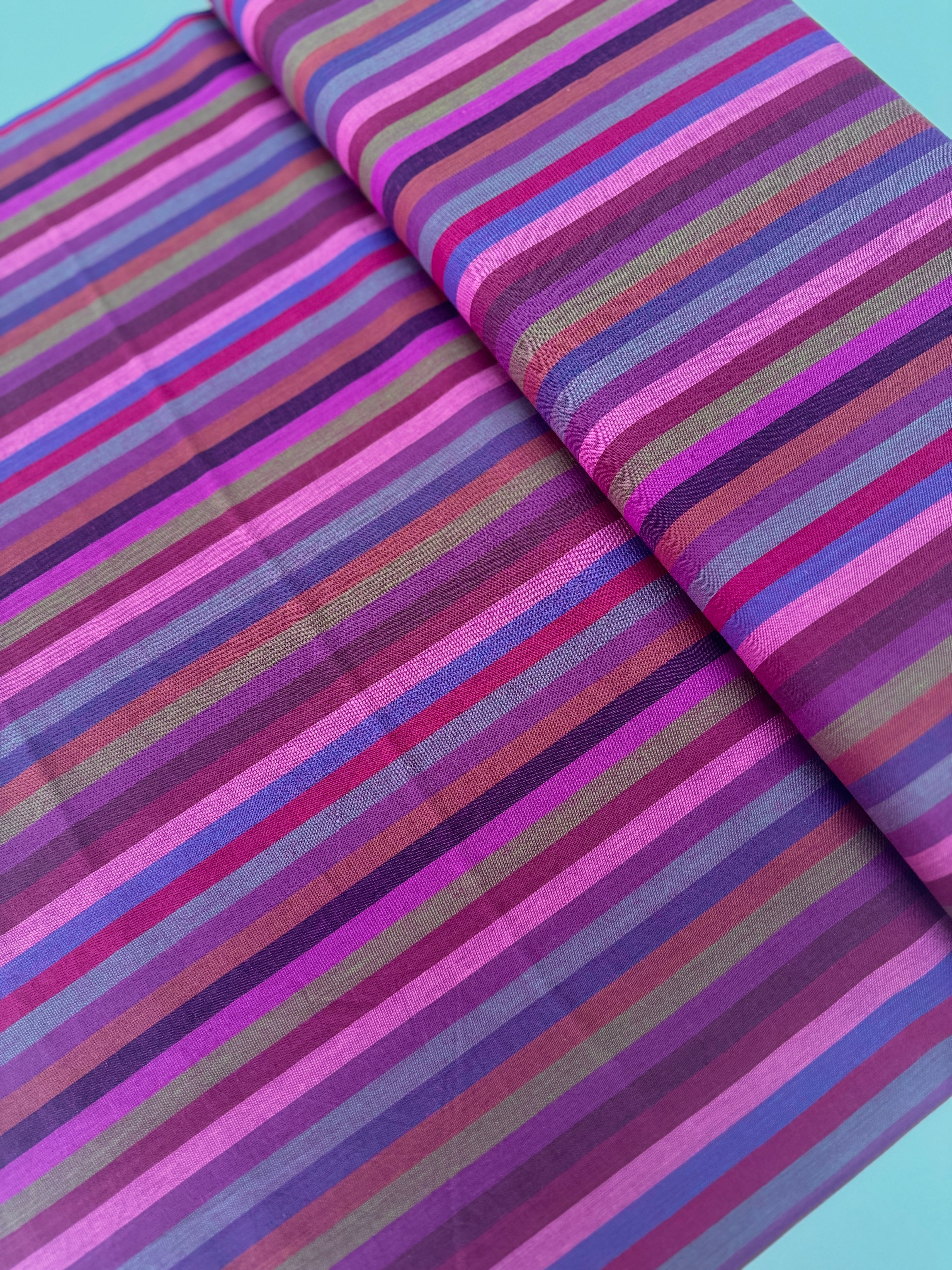 Narrow Stripe Wine fabric – Kaffe Fassett Woven Stripes by FreeSpirit