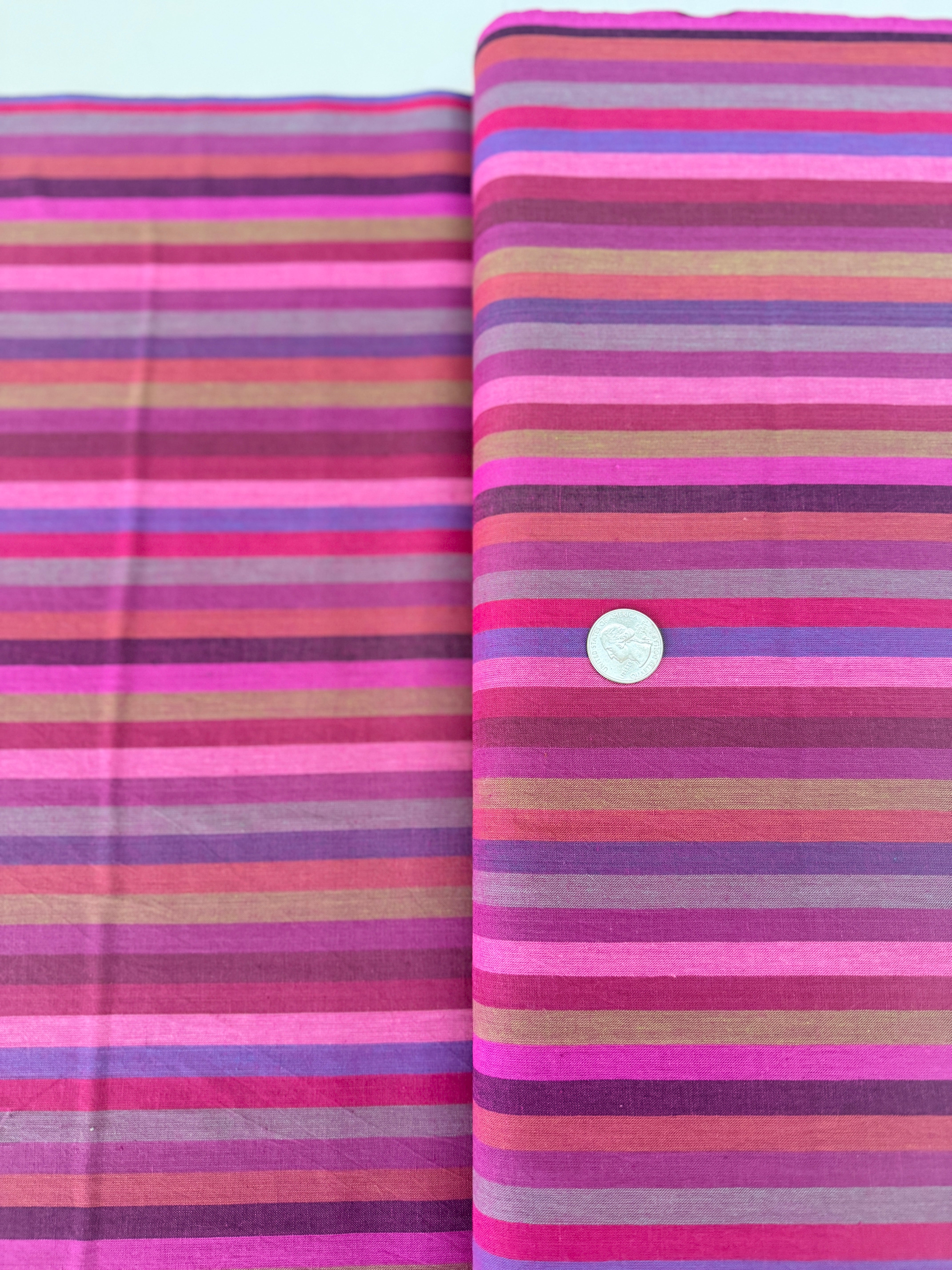 Narrow Stripe Wine fabric – Kaffe Fassett Woven Stripes by FreeSpirit
