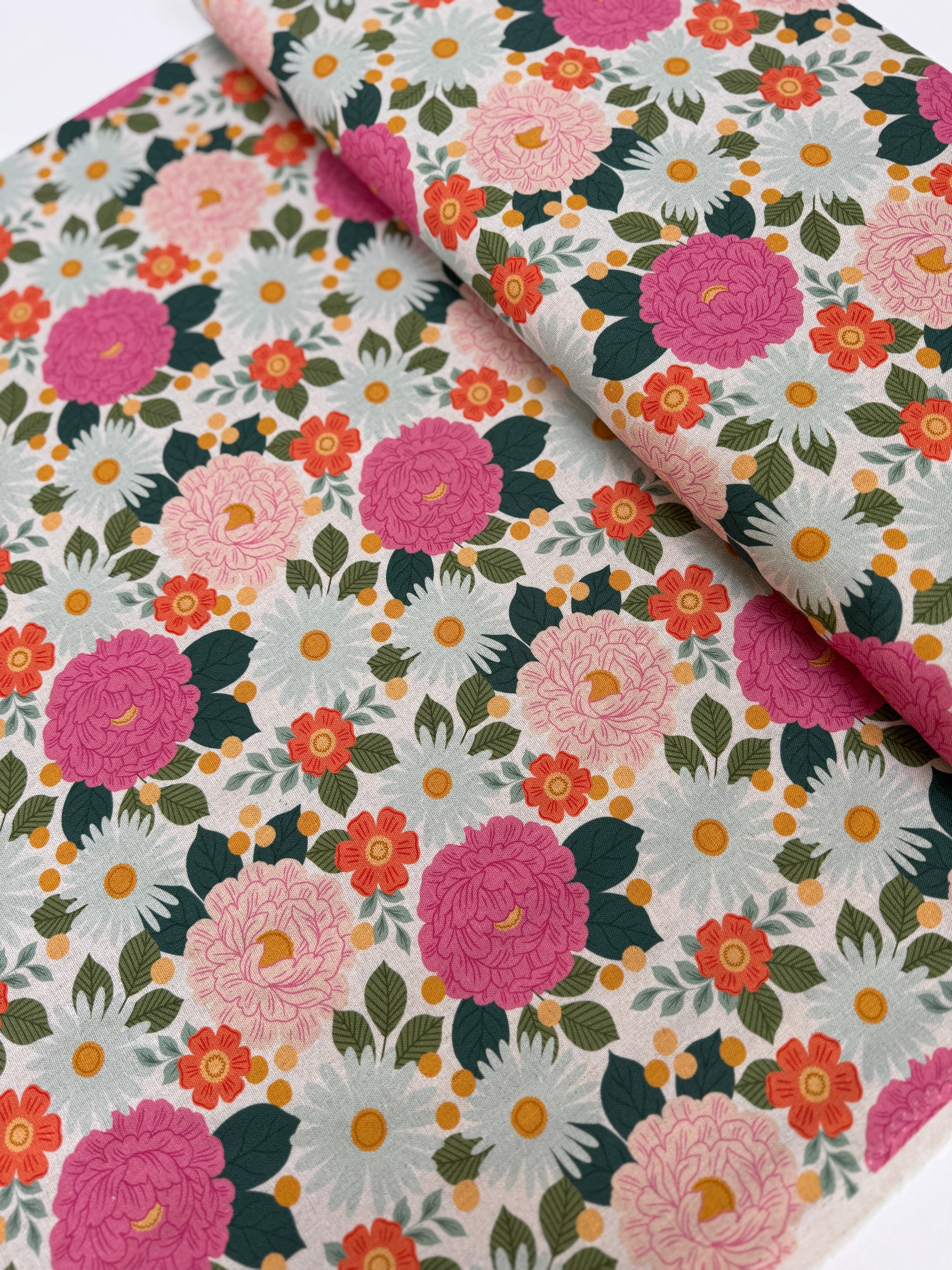 Wildflora - Floral Daydream - Garden Path unbleached canvas by Erin McManness for Cotton + Steel, 100% cotton canvas with garden floral print.