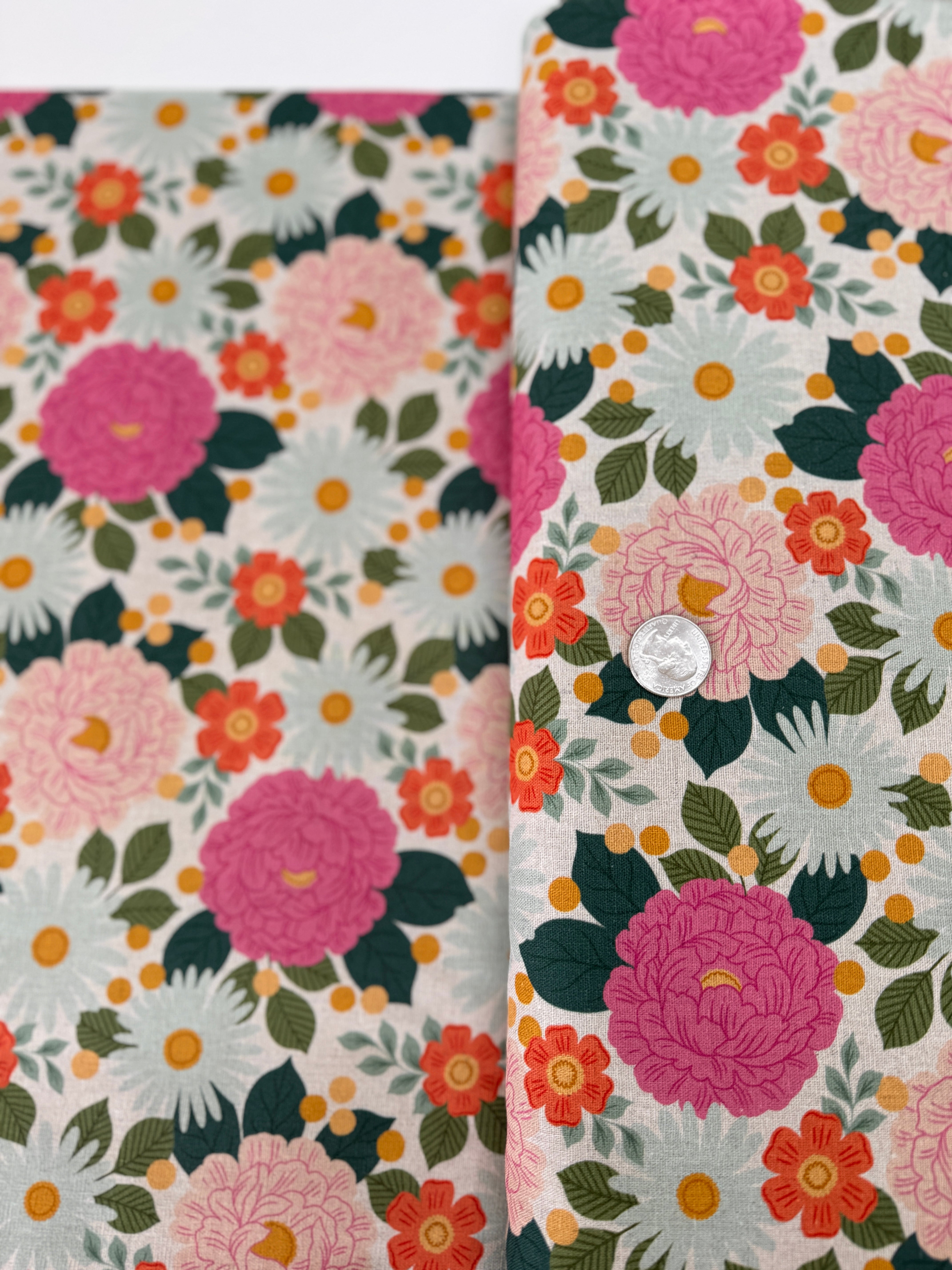 Wildflora - Floral Daydream - Garden Path unbleached canvas by Erin McManness for Cotton + Steel, 100% cotton canvas with garden floral print.