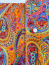 Kaffe Fassett Collective Paisley Jungle Tangerine Fabric GP60.TANG – vibrant multicolored paisley motifs on a rich tangerine background.