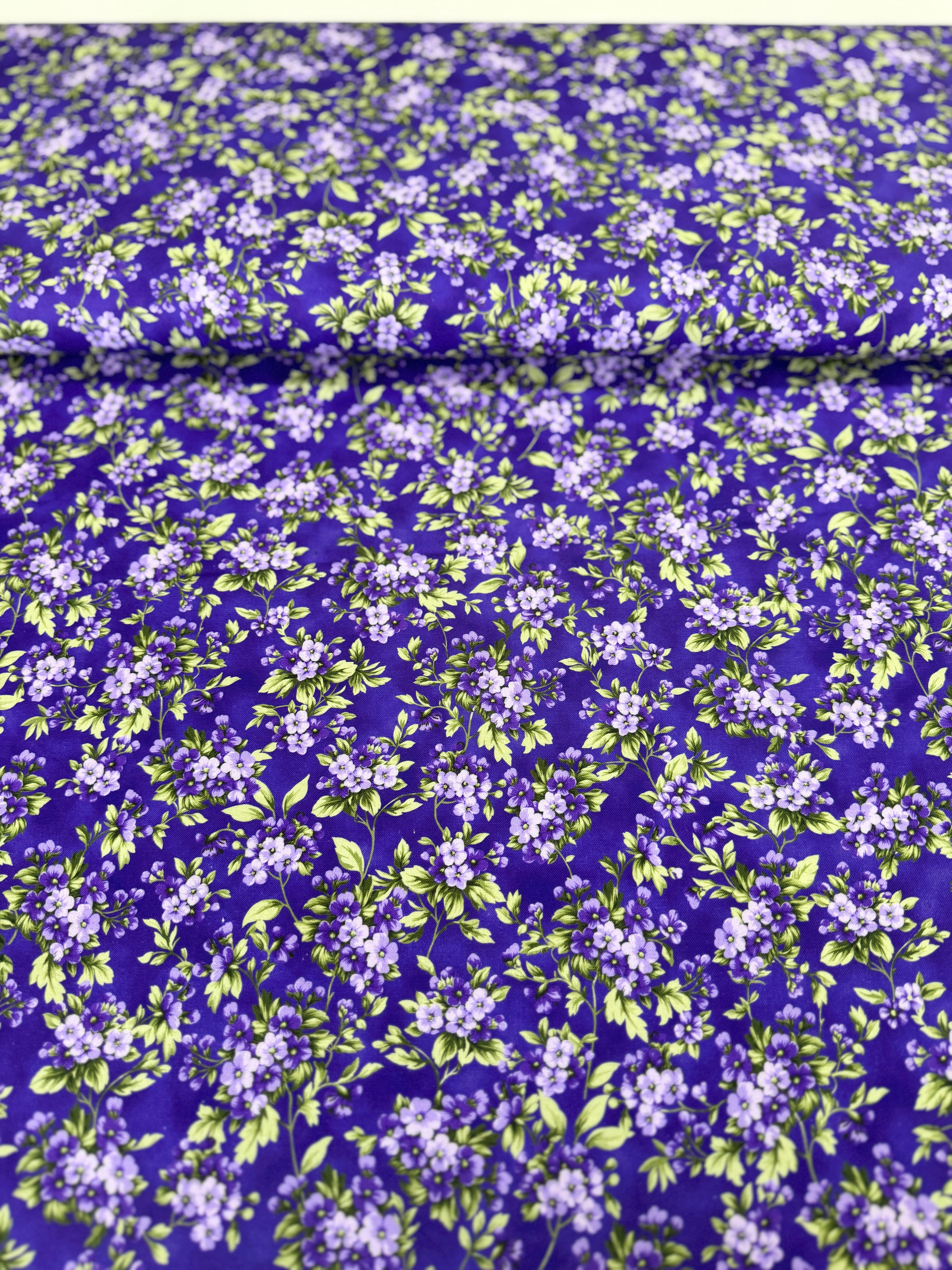Georgina – Flowers Amethyst Fabric by Debbie Beaves for Robert Kaufman – purple floral print cotton from the Flowerhouse Collection.