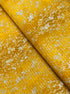 Shiny Objects – Velvety Vines Daffodil Metallic Fabric by Flaurie & Finch – Yellow cotton fabric with delicate gold metallic vine pattern.