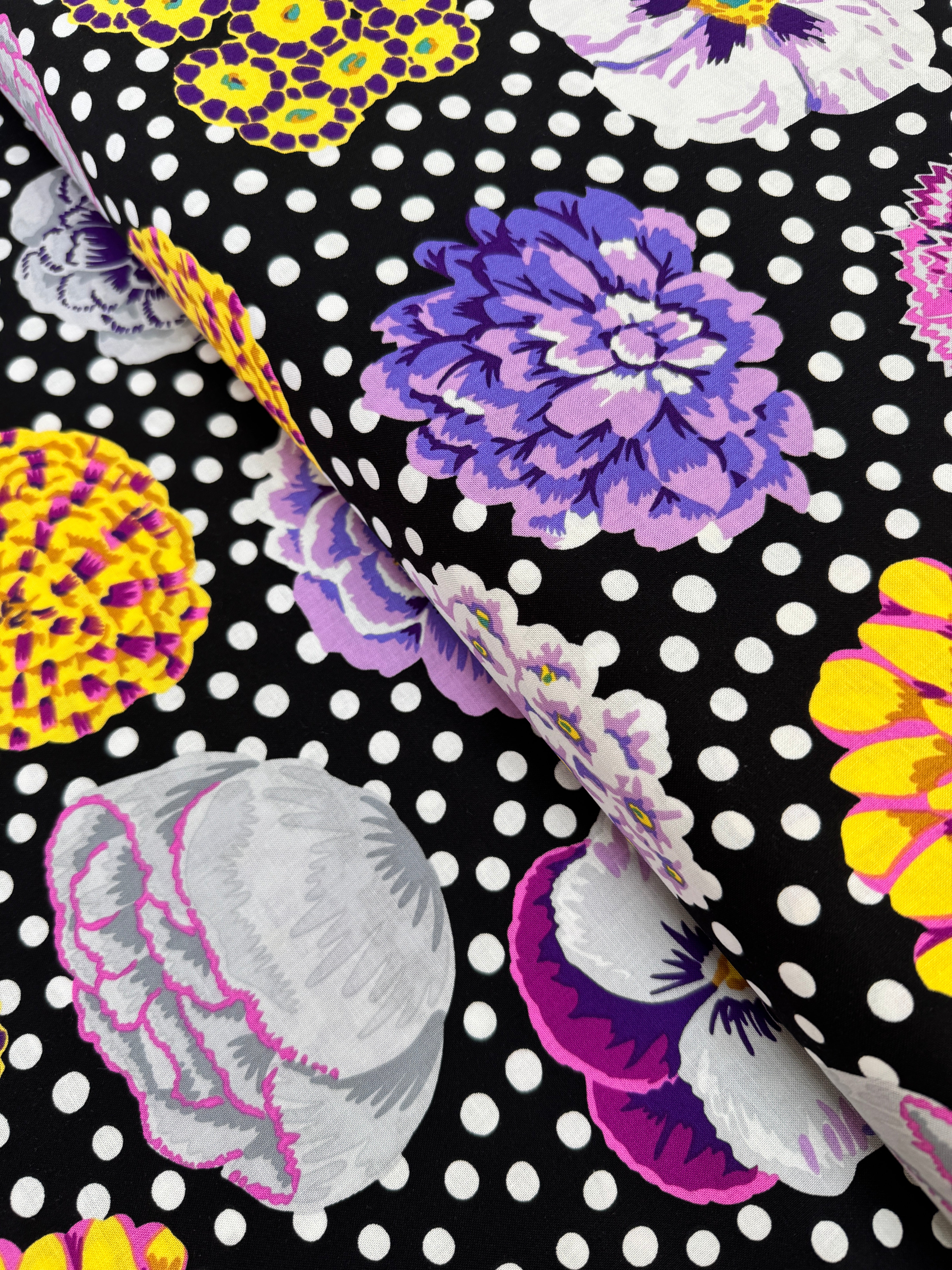 Kaffe Fassett Collective Stash - Big Blooms - Black Yardage