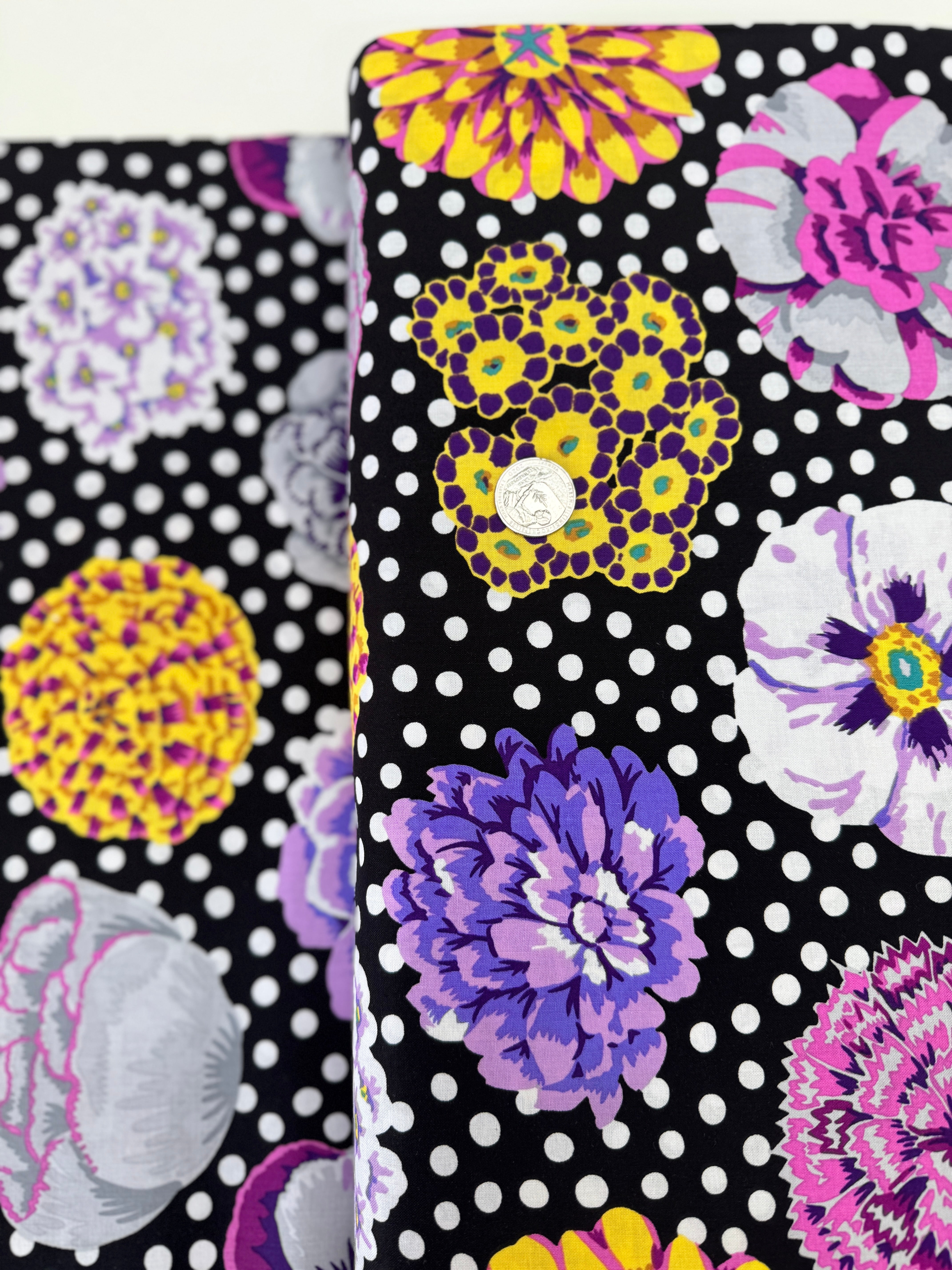 Kaffe Fassett Collective Stash - Big Blooms - Black Yardage