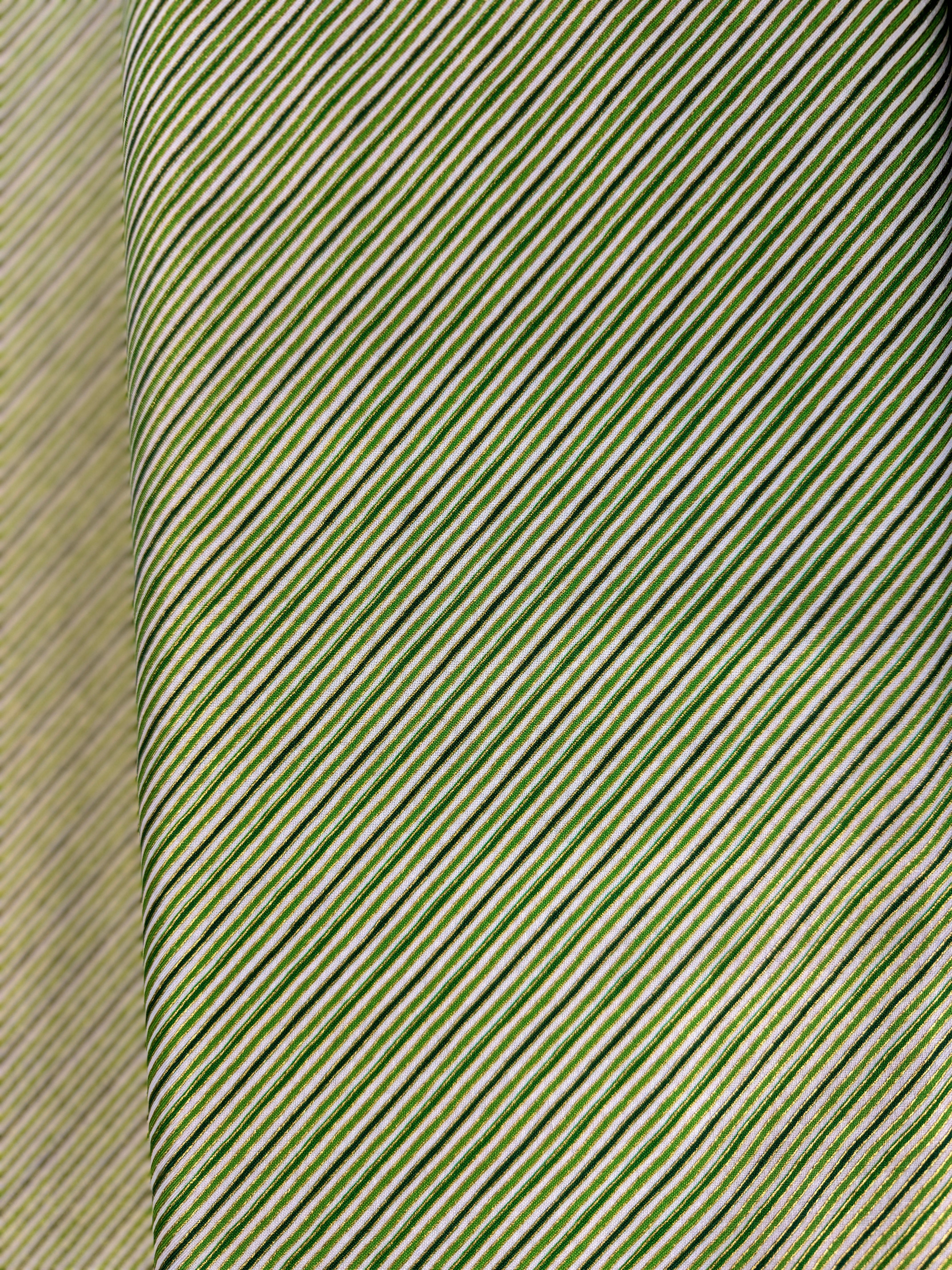 Holiday Charms - Stripe Green Gold - Remnant