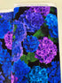 Midnight Bloom – Hydrangea Large Florals Fabric by Chong-a Hwang, digital floral cotton fabric with large hydrangeas on dark background.