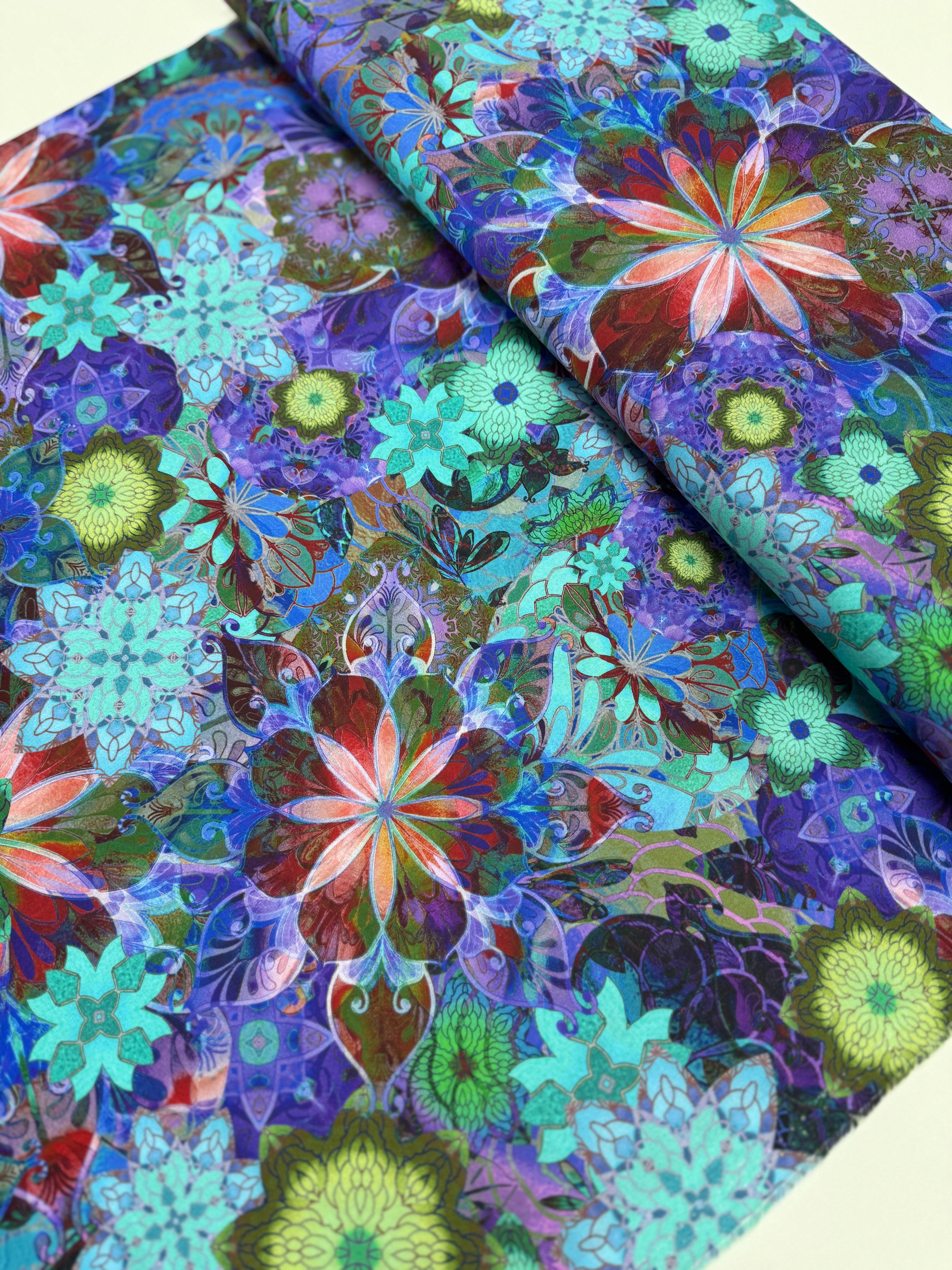 Venice – Florals Jewel Fabric by Christiane Marques for Robert Kaufman, vibrant cotton floral print in jewel tones.