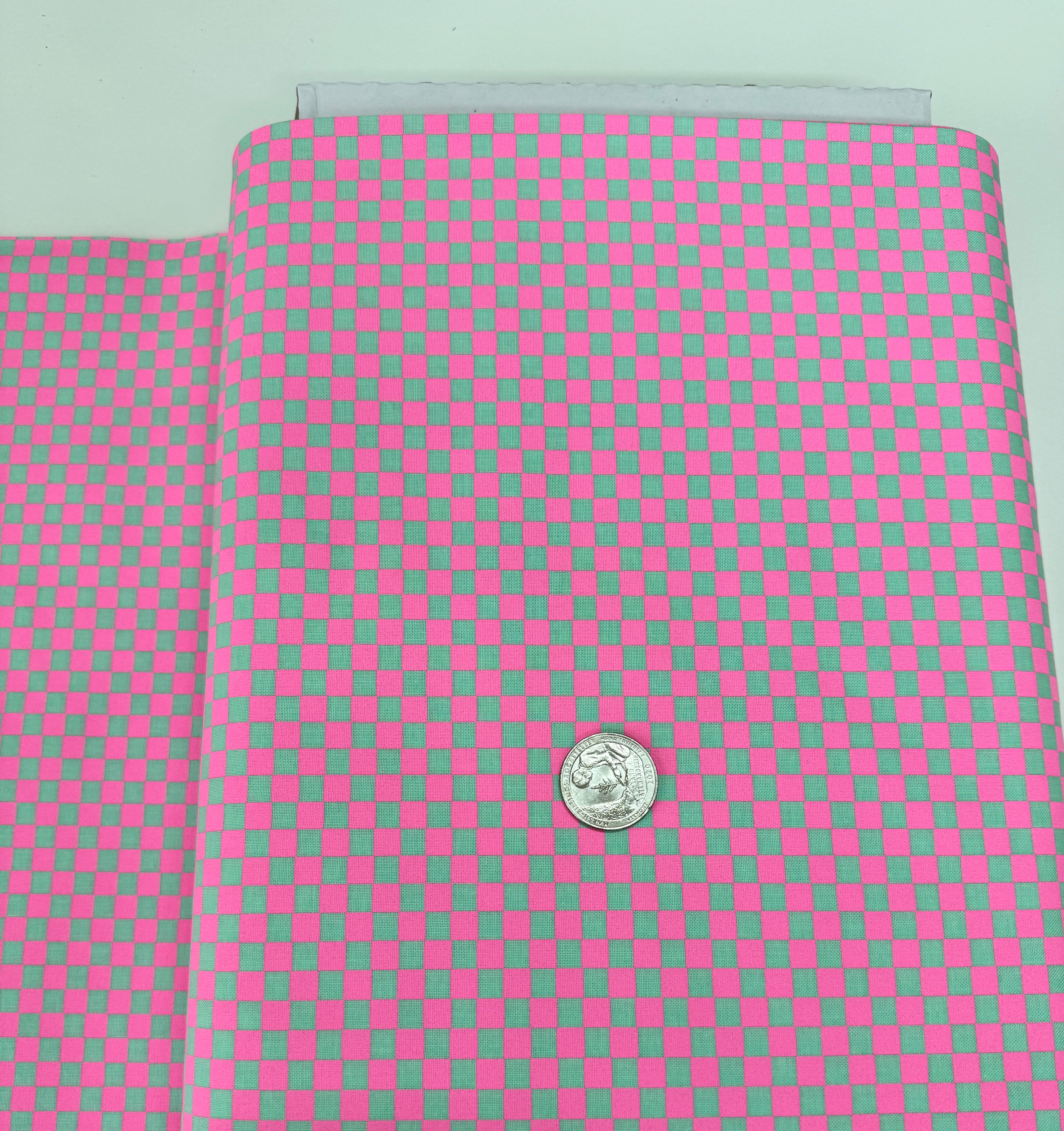 Untamed – Check Please Cosmic Fabric by Tula Pink for Free Spirit. Checkerboard cotton with vivid neon and fluorescent accents.