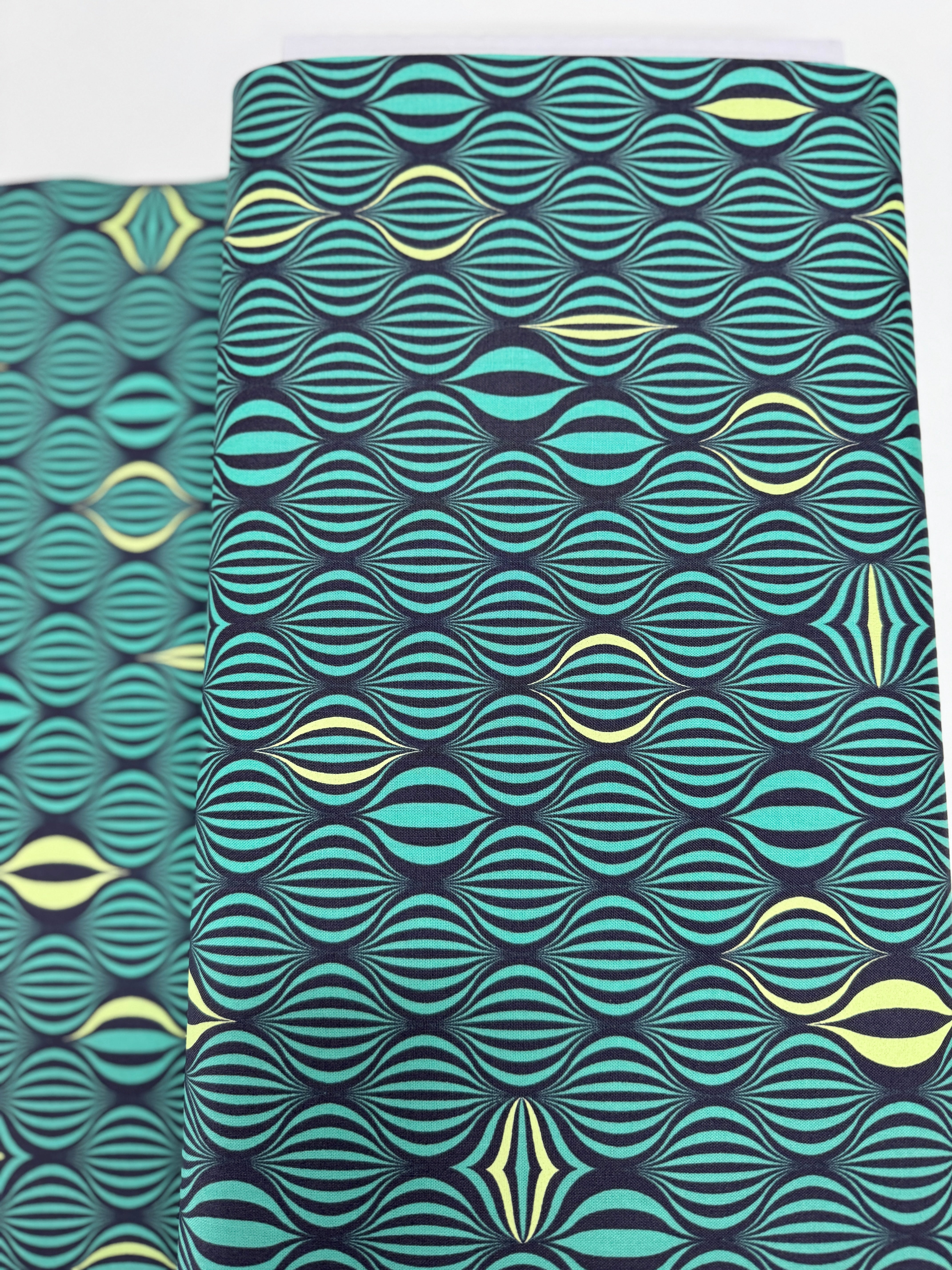 Light the Way Moonbeam fabric by Tula Pink – neon lantern print on 100% cotton for Free Spirit Fabrics.