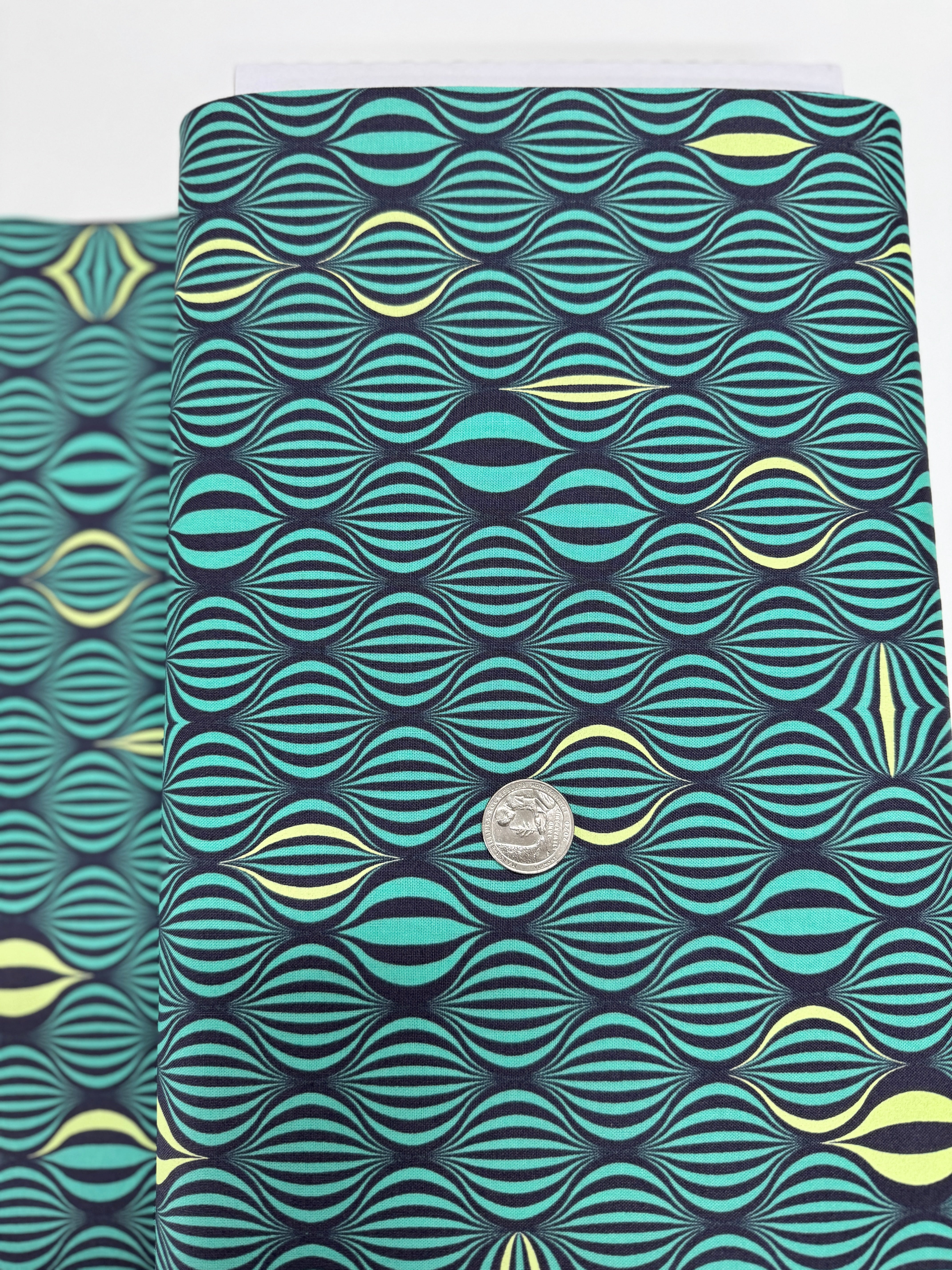 Light the Way Moonbeam fabric by Tula Pink – neon lantern print on 100% cotton for Free Spirit Fabrics.