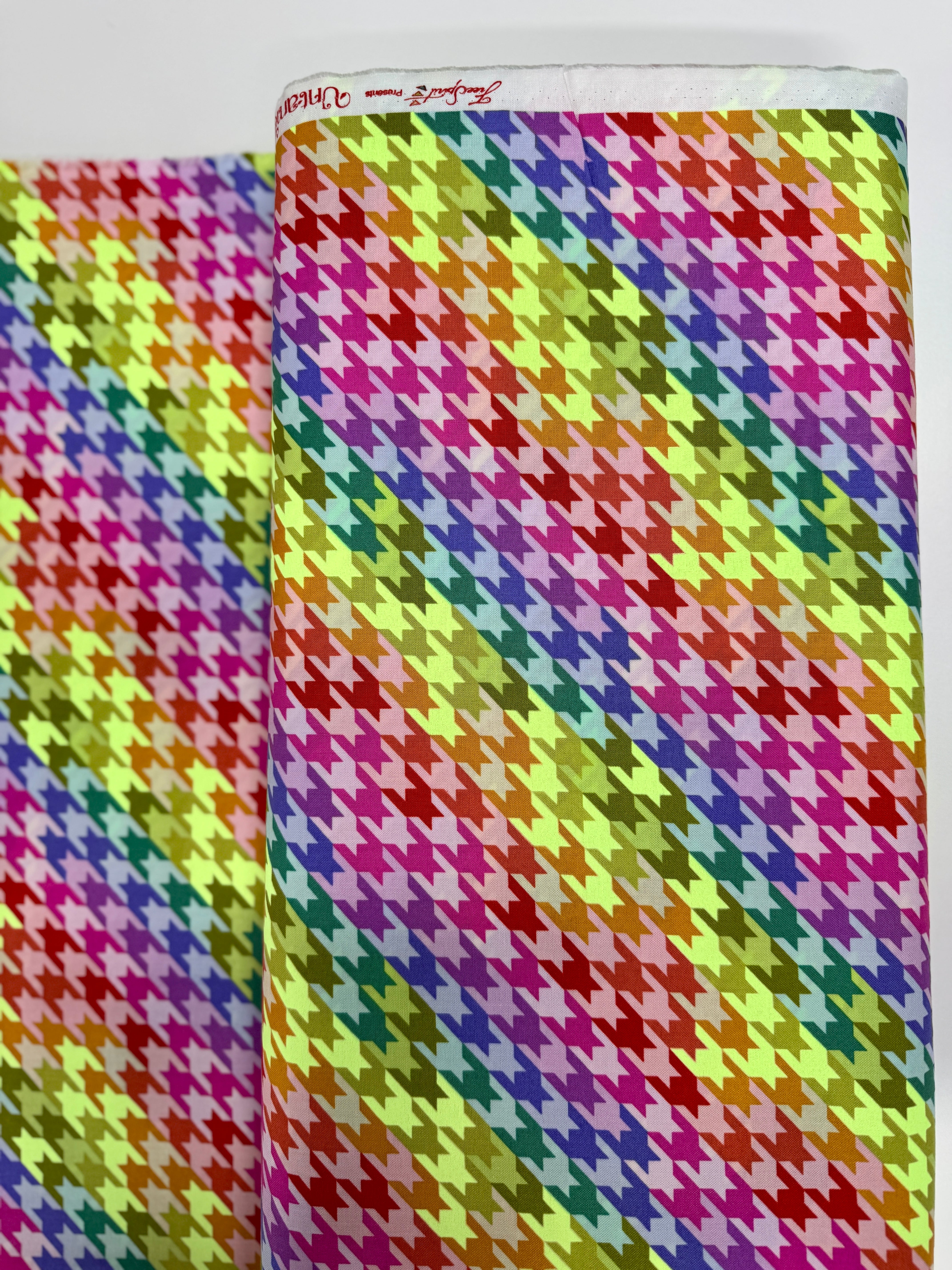 Sweet Tooth Moonbeam fabric by Tula Pink – neon candy print on 100% cotton for Free Spirit Fabrics.