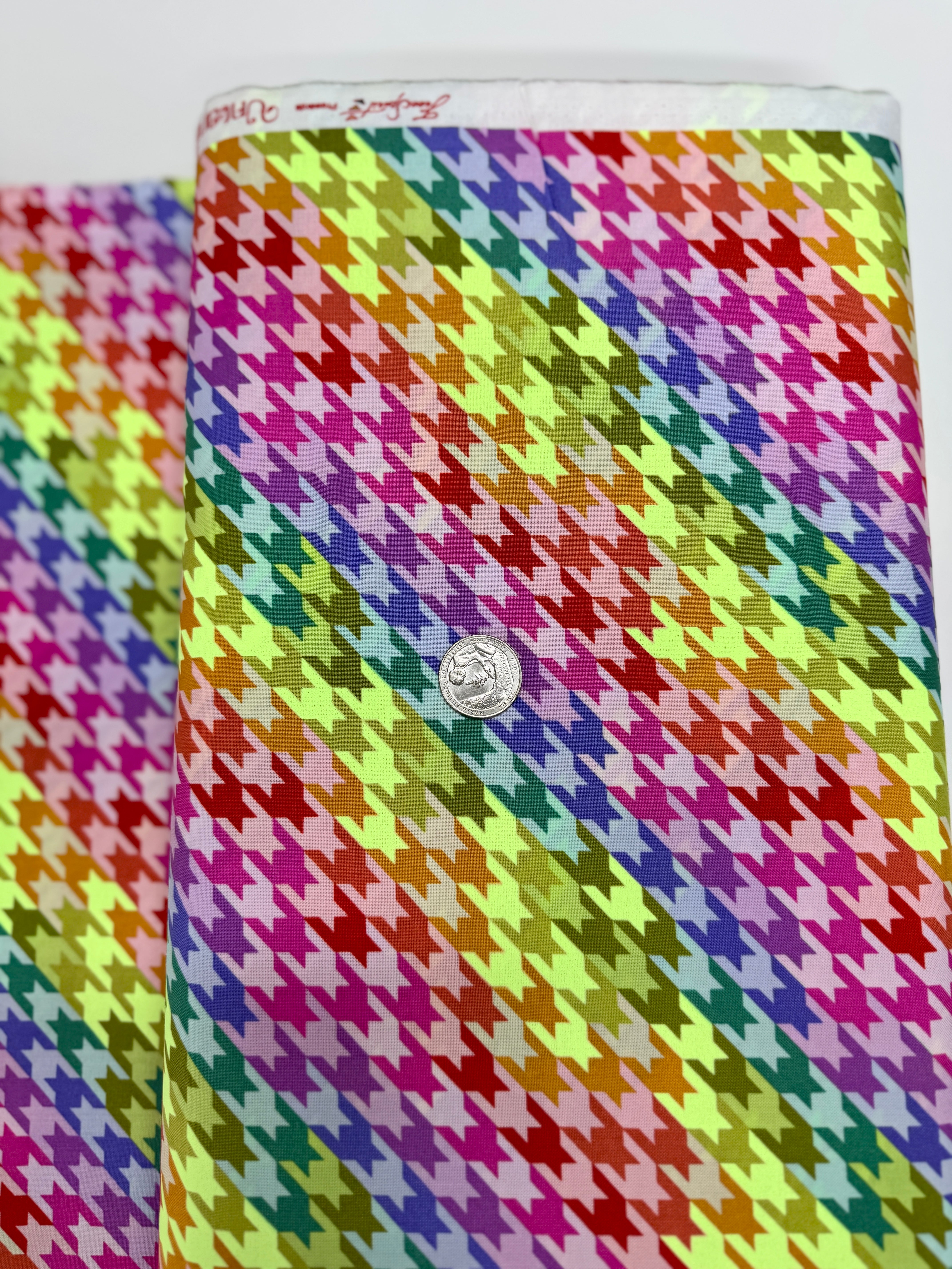 Sweet Tooth Moonbeam fabric by Tula Pink – neon candy print on 100% cotton for Free Spirit Fabrics.