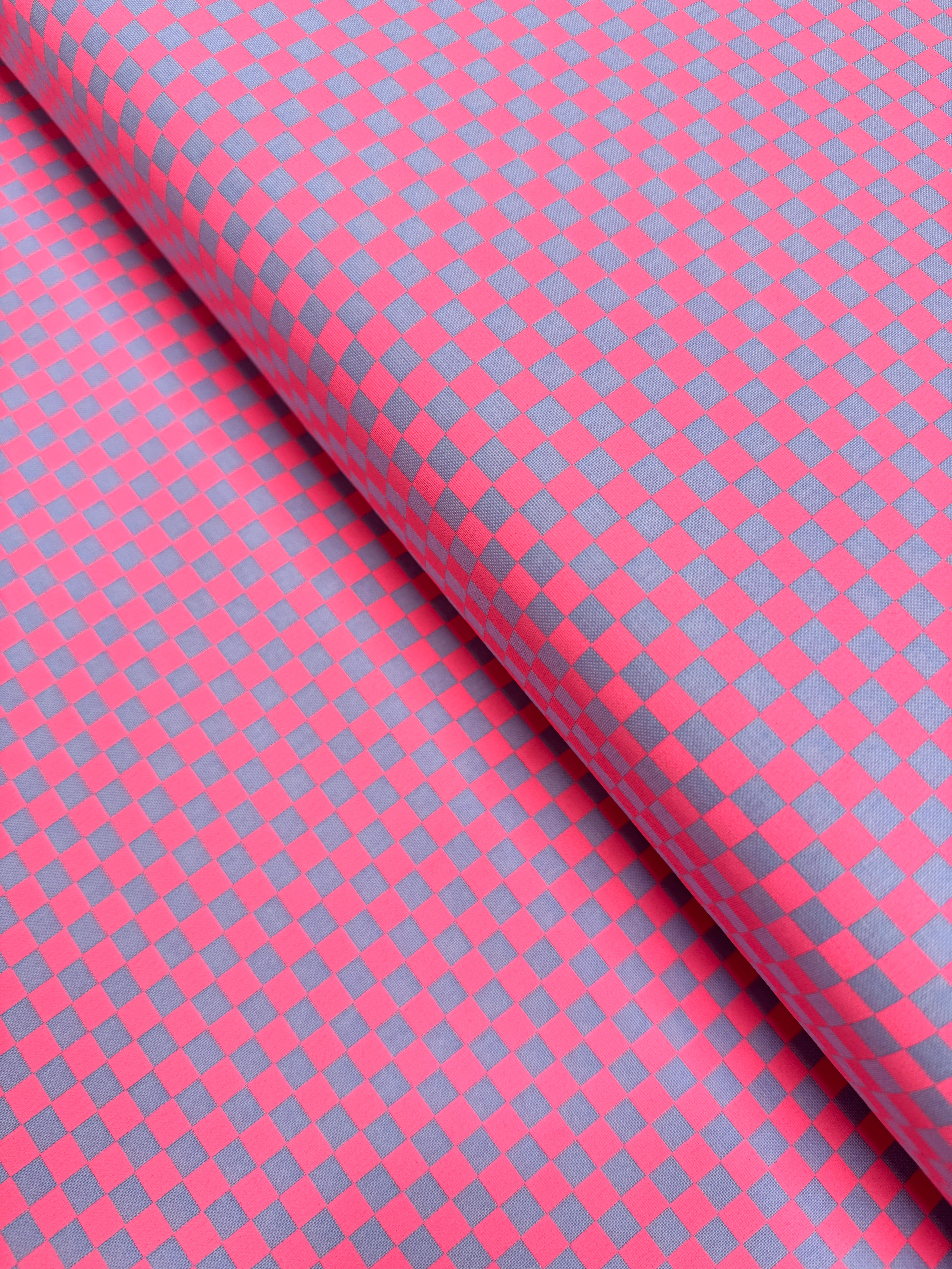 Check Please Nova fabric by Tula Pink – neon checkerboard cotton with fluorescent accents for Free Spirit Fabrics.