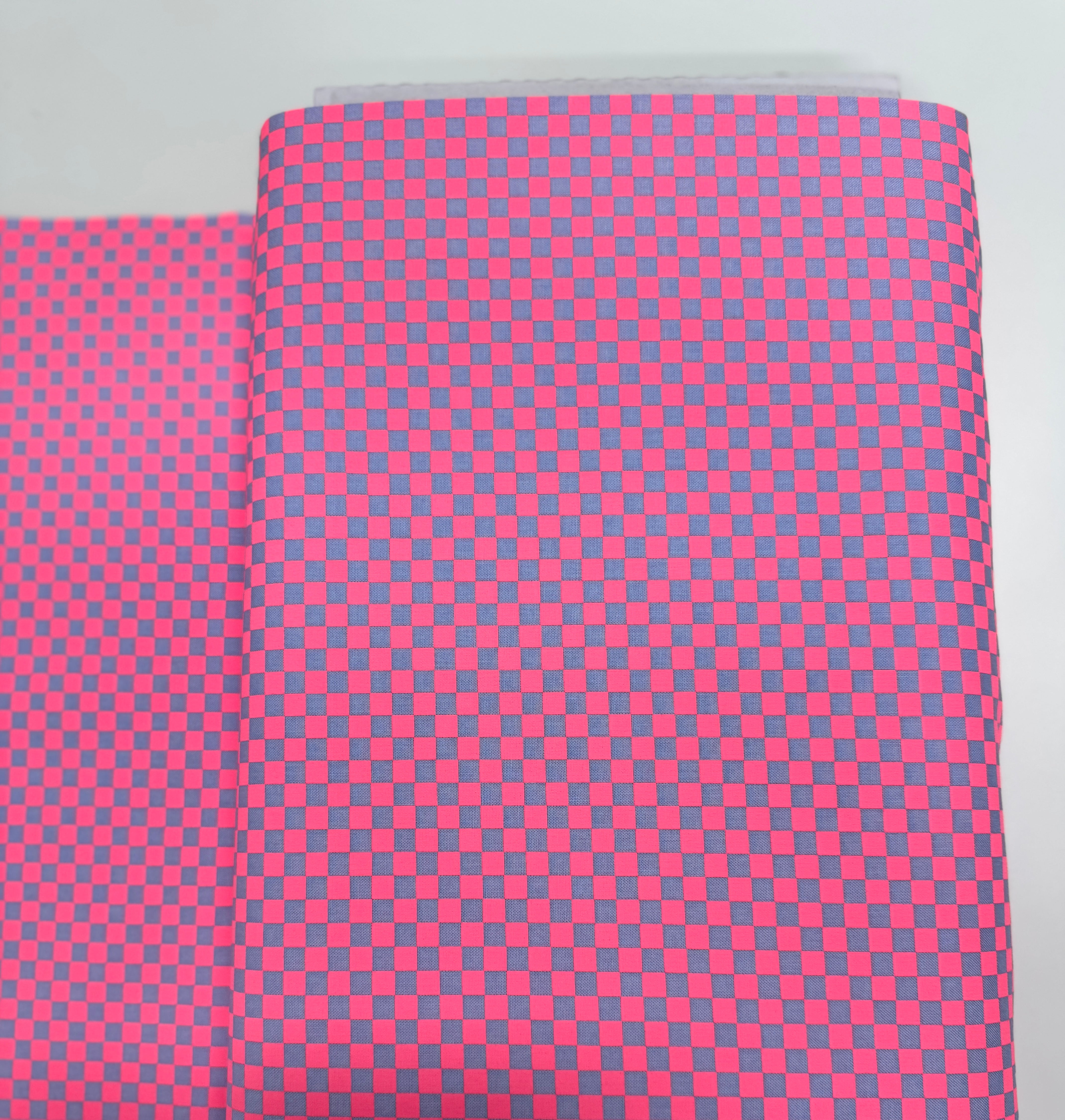 Check Please Nova fabric by Tula Pink – neon checkerboard cotton with fluorescent accents for Free Spirit Fabrics.