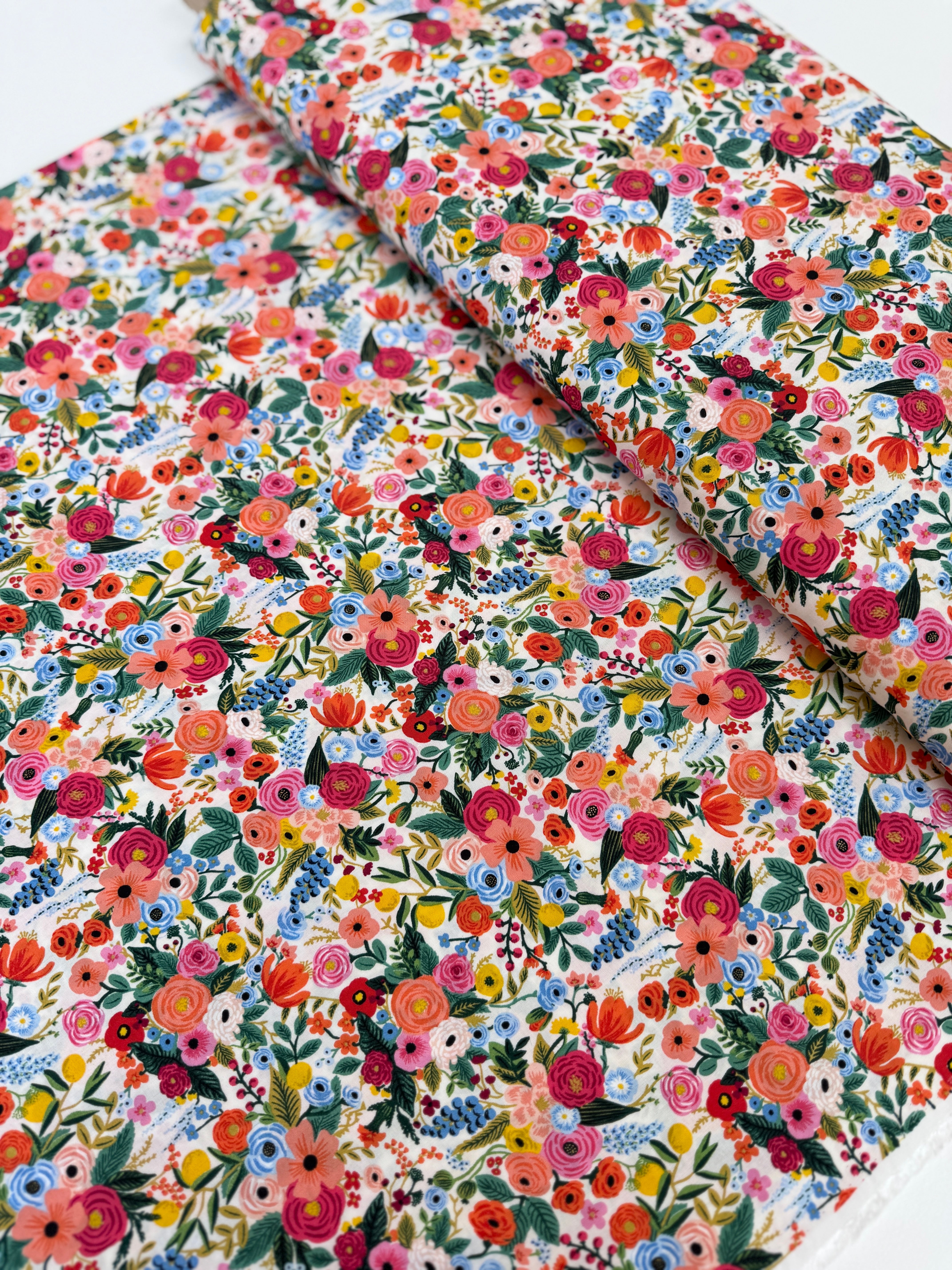 Wildwood Petite Garden Party Pink Rayon Fabric by Rifle Paper Co. – 100% rayon floral print with soft drape for apparel.