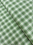 Yarn Dyed Check Plaid Palm fabric from Kitchen Window Wovens by Elizabeth Hartman – green woven cotton plaid.