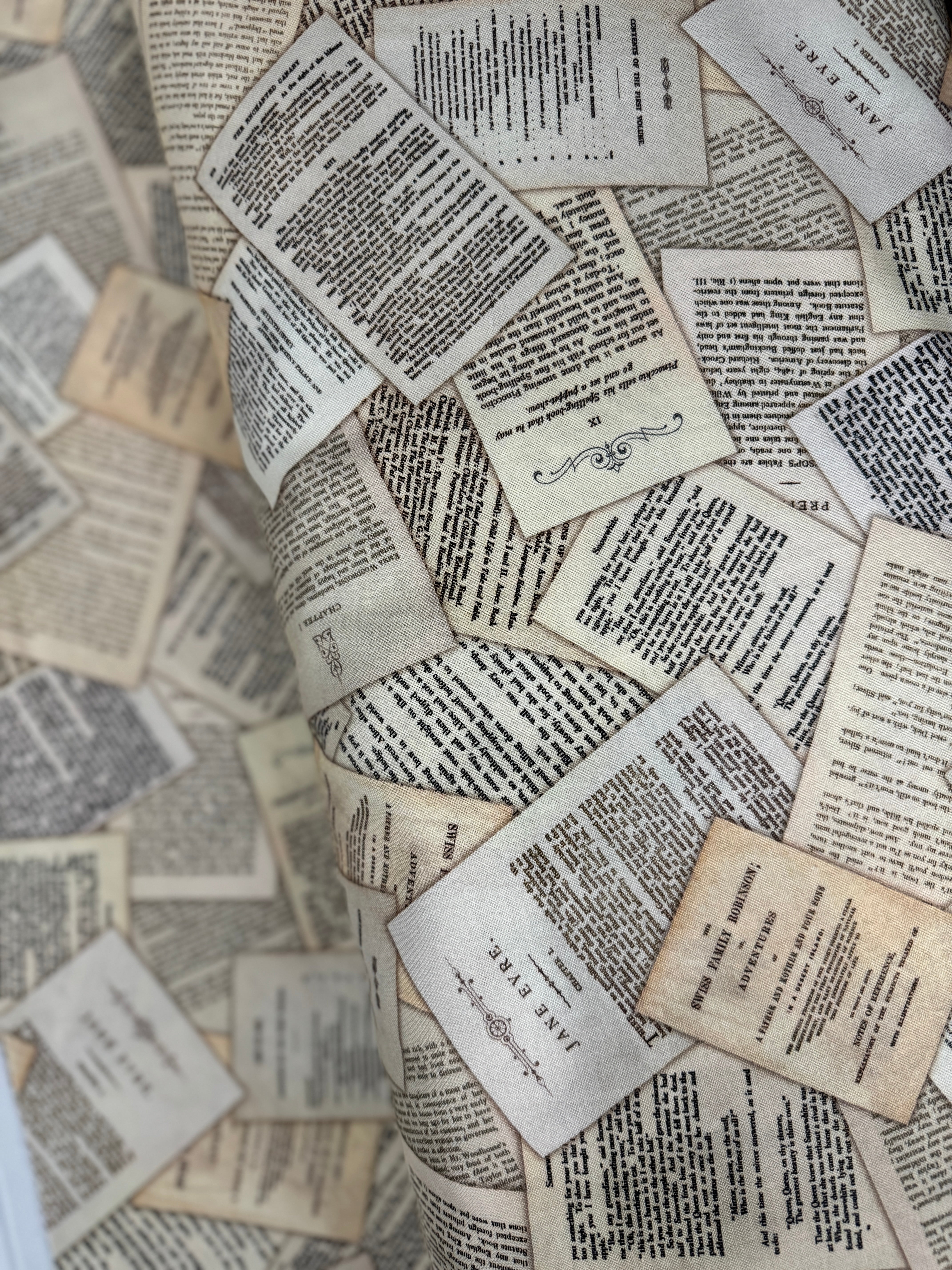 Library Of Rarities Wide - Book Pages Vintage 108" Wide - Remnant