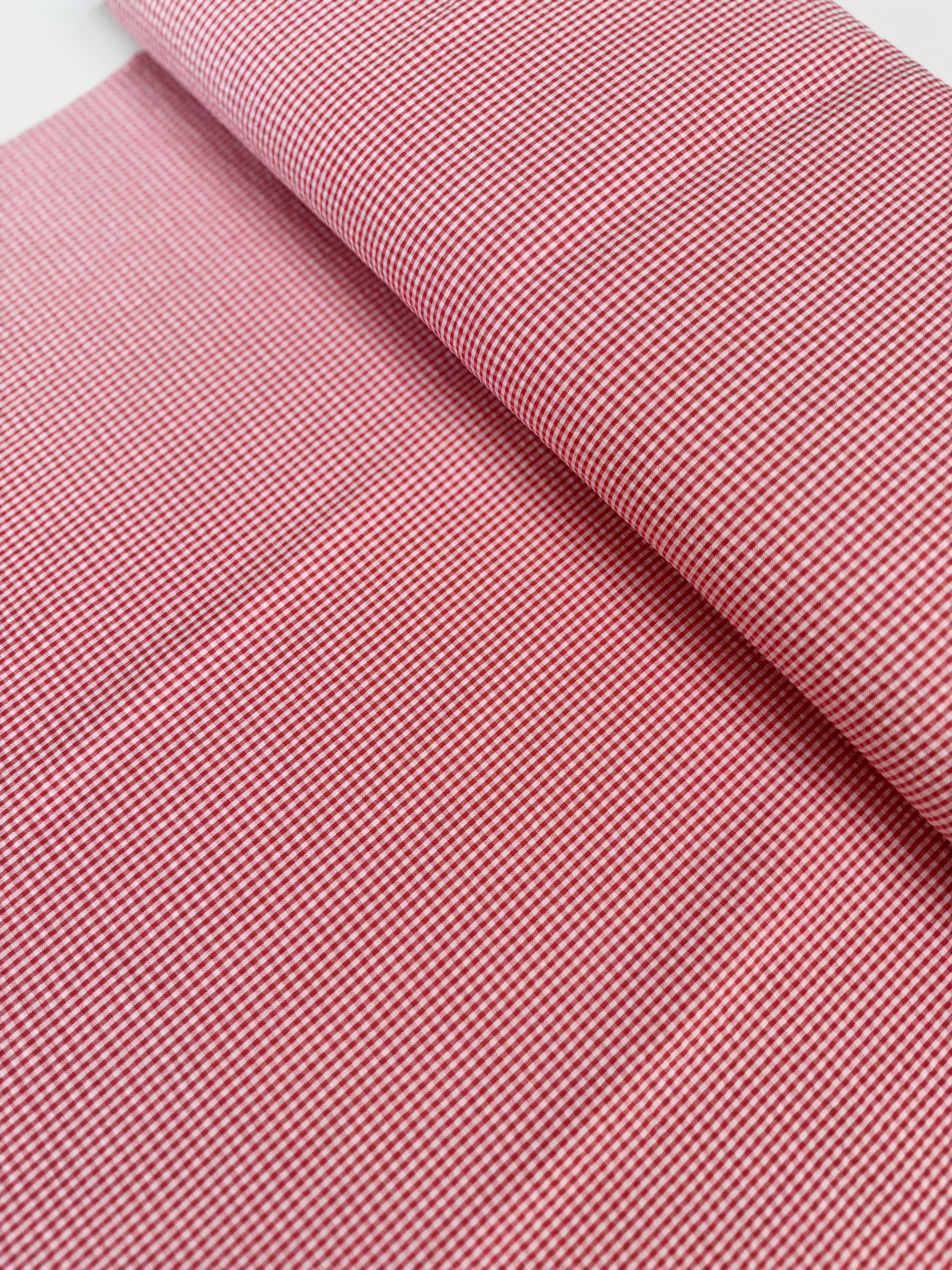 Seersucker Check Coral - Cotton & Polyester Blend Yardage - 56" Width