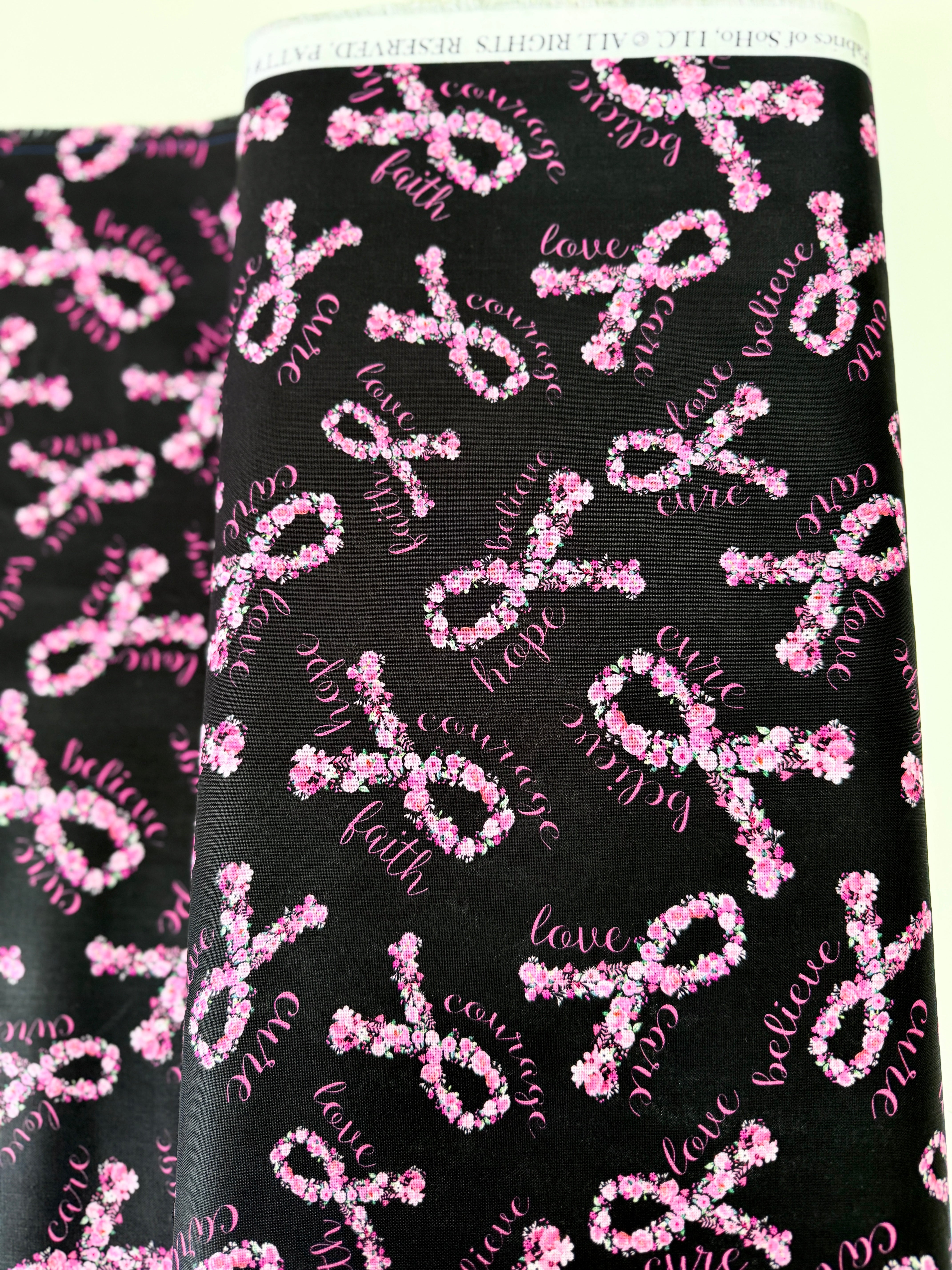 Pink Ribbon Floral - Remnant