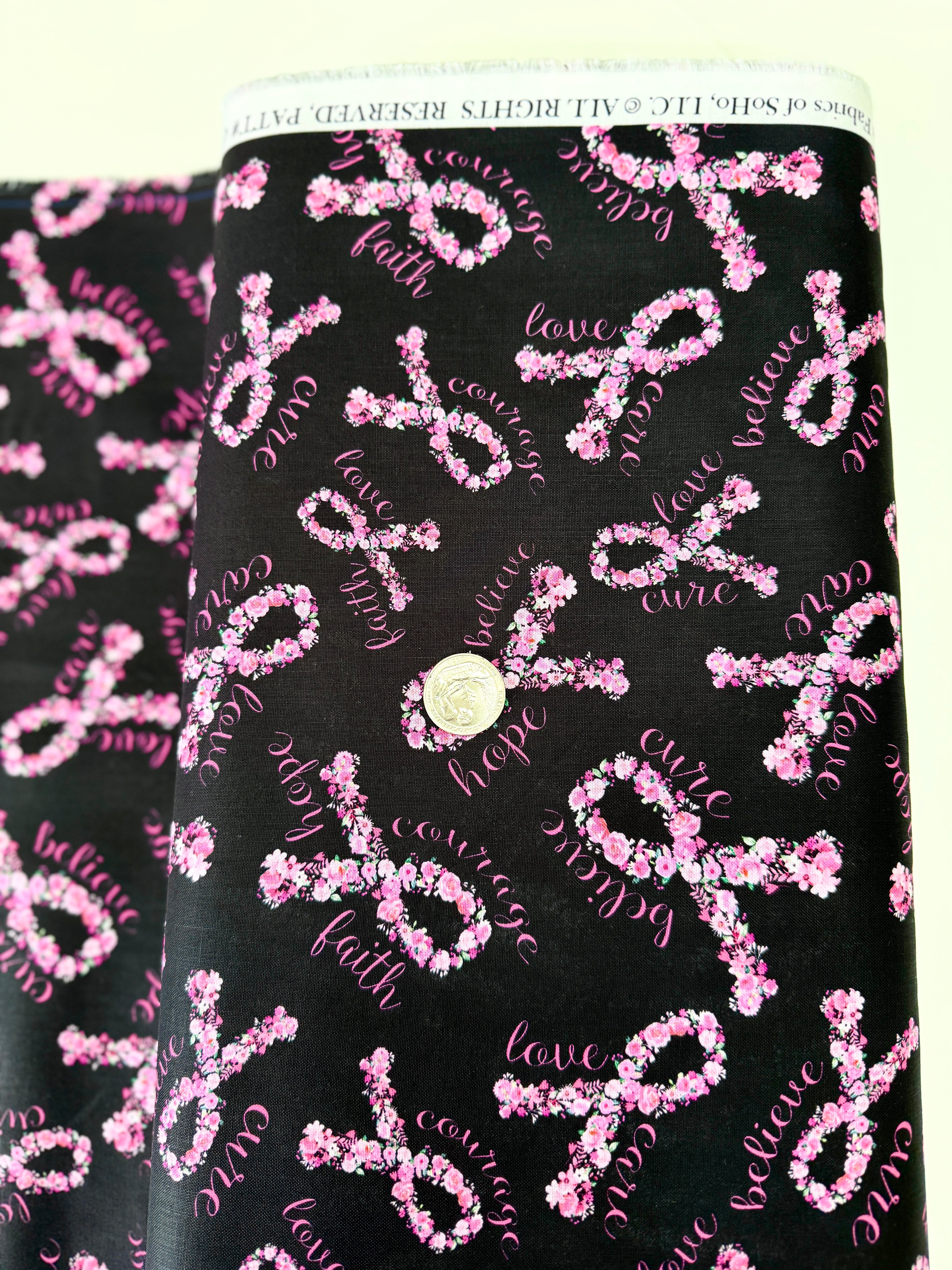 Pink Ribbon Floral - Remnant