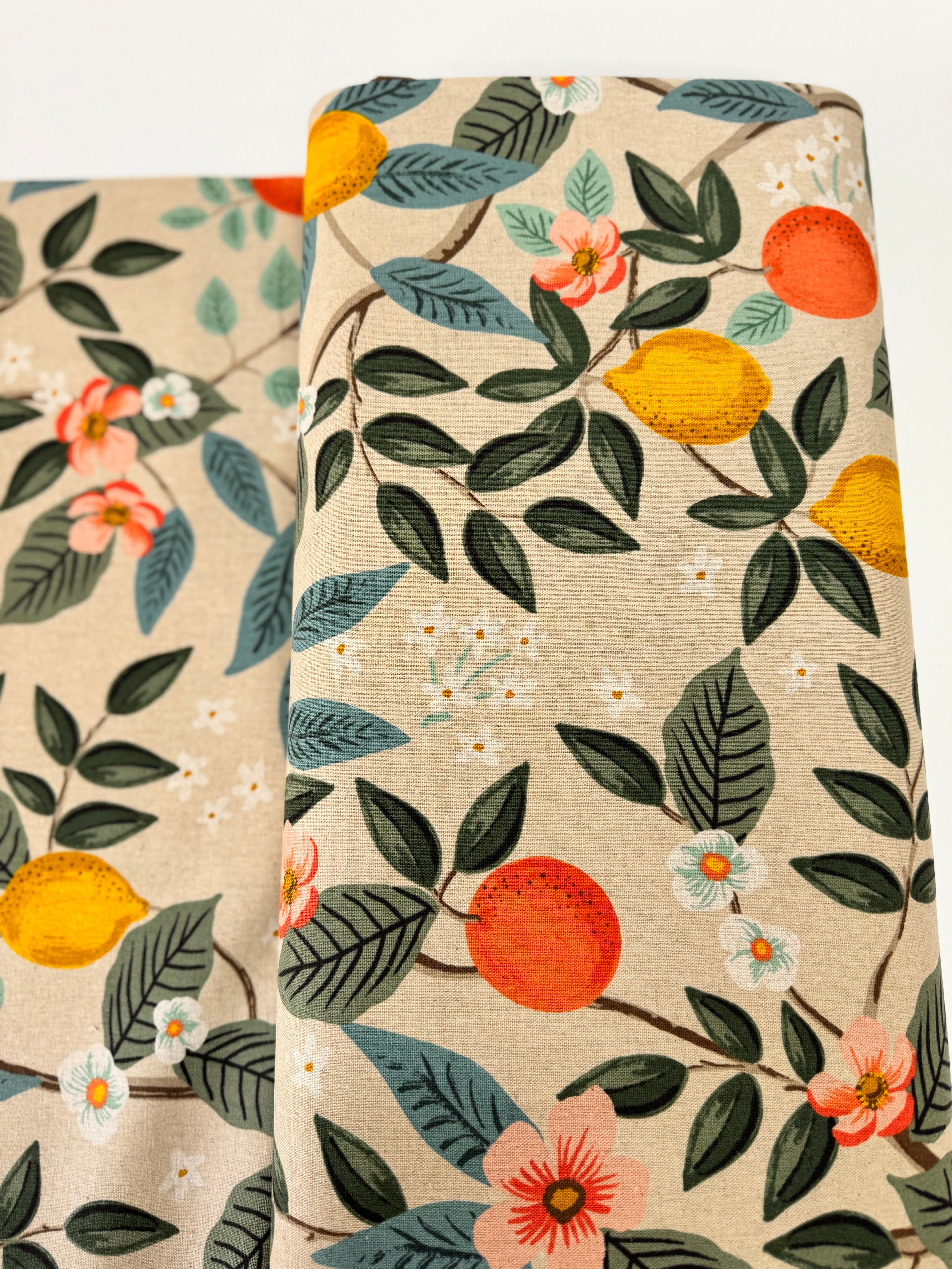 Bramble - Citrus Grove - Natural Unbleached Canvas Yardage