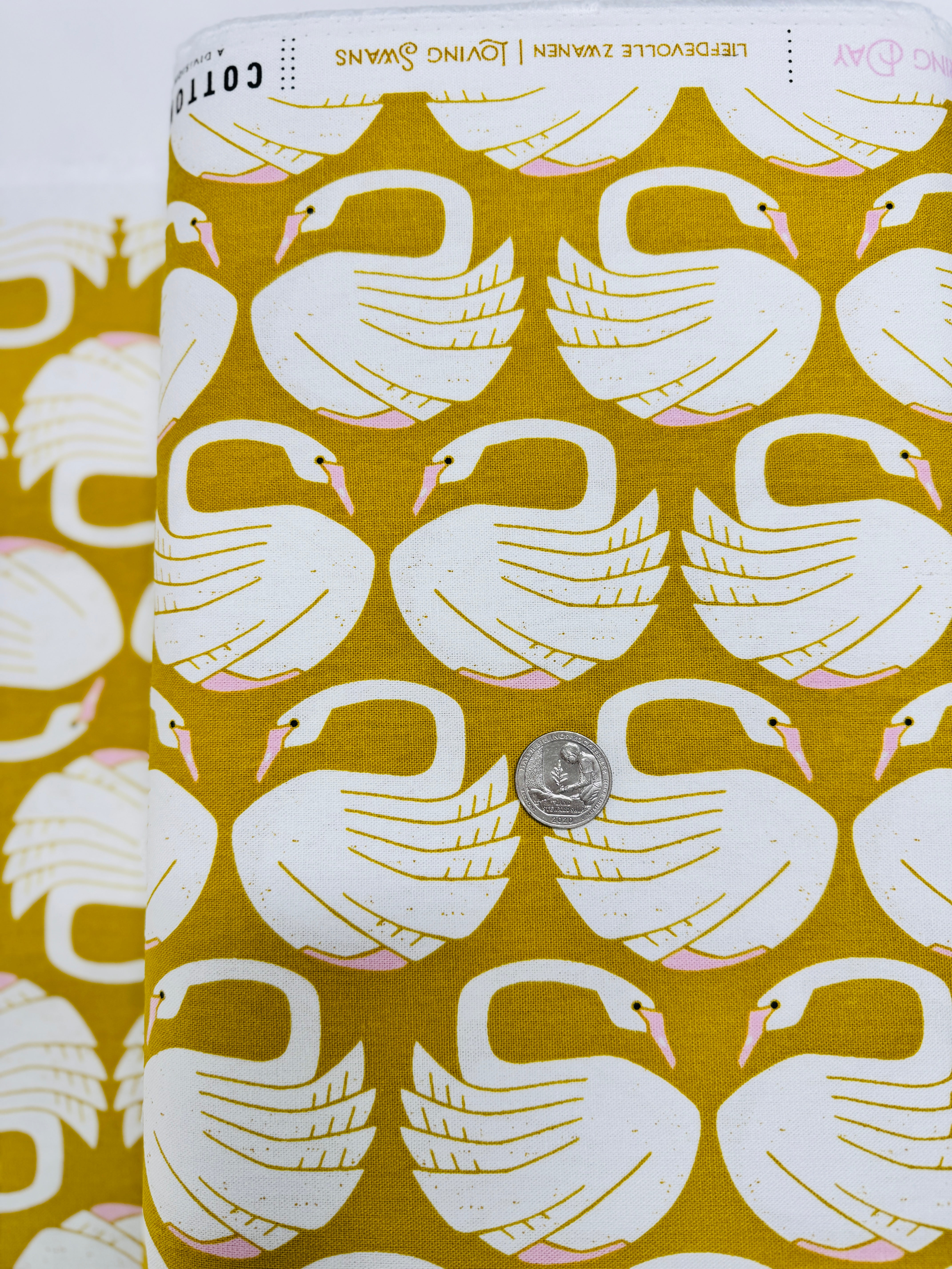 On a Spring Day - Loving Swans - Sundance Canvas Yardage