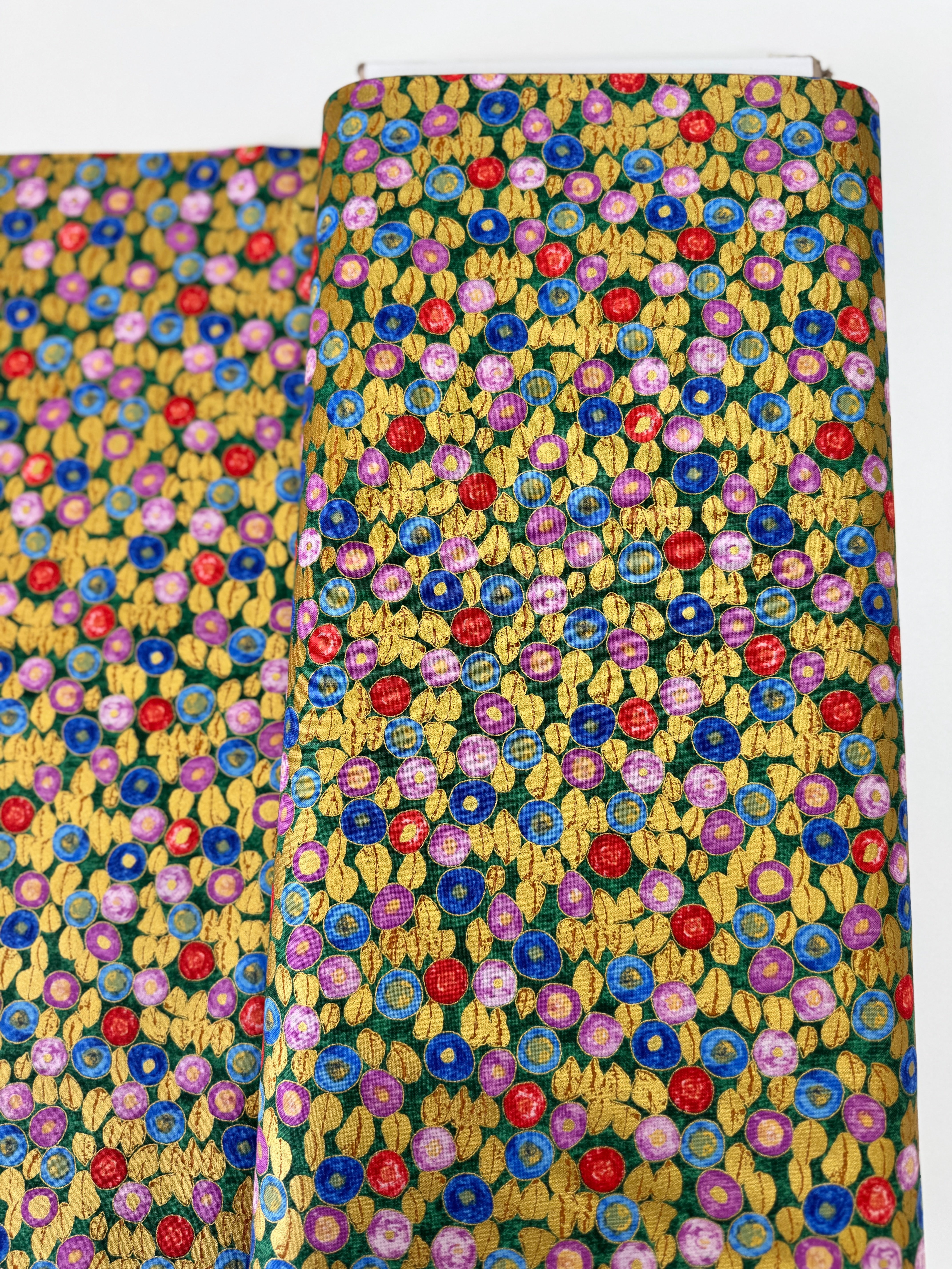 Gustav Klimt Art Nouveau Multi Gold Metallic Fabric by Studio RK for Robert Kaufman