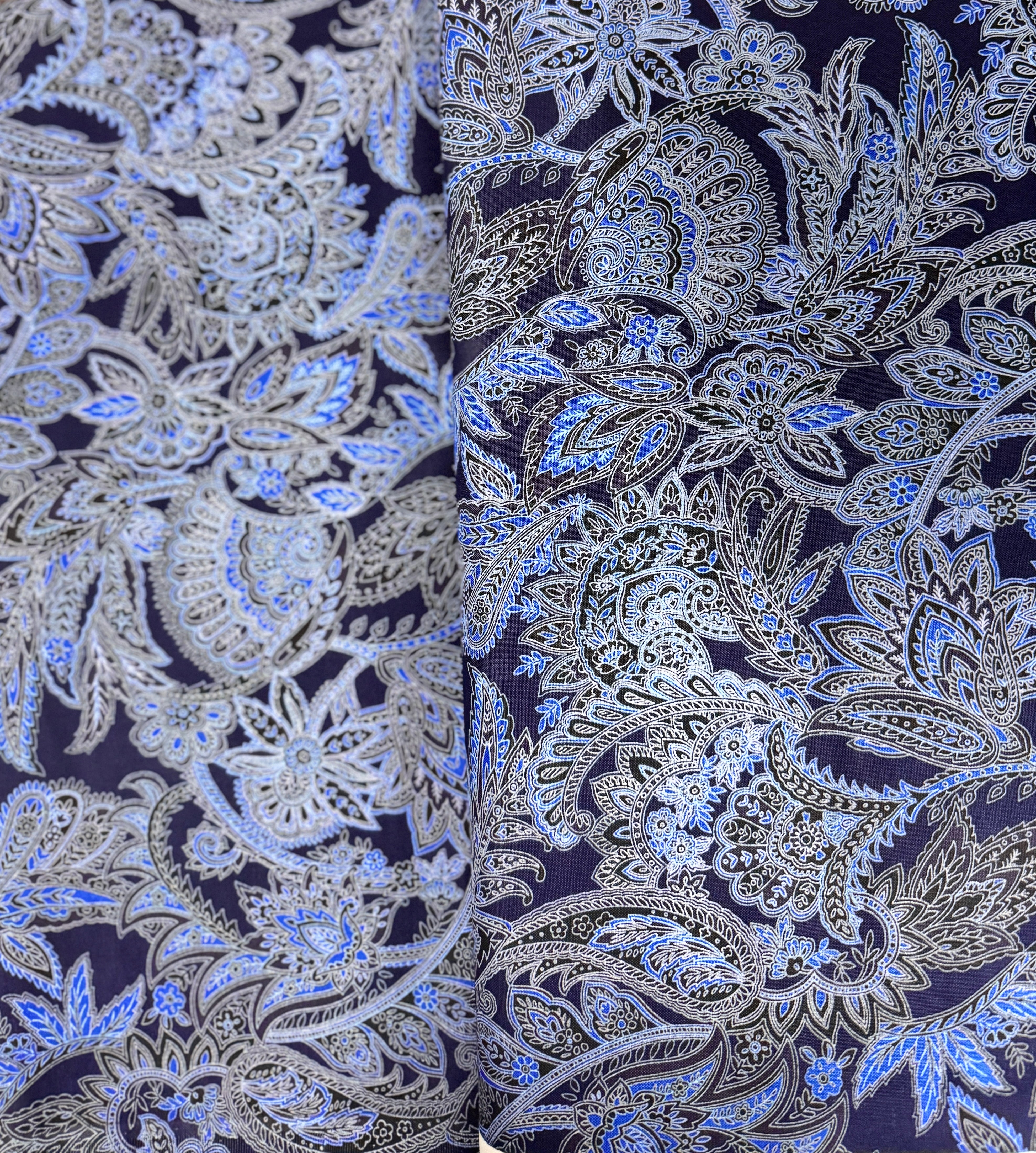 Maison Paisley Blue Fabric by Jinny Beyer for RJR Fabrics – classic blue paisley quilting cotton.