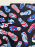 Red White & True Flip Flops on Black Fabric by Kanvas Studio – Patriotic summer cotton