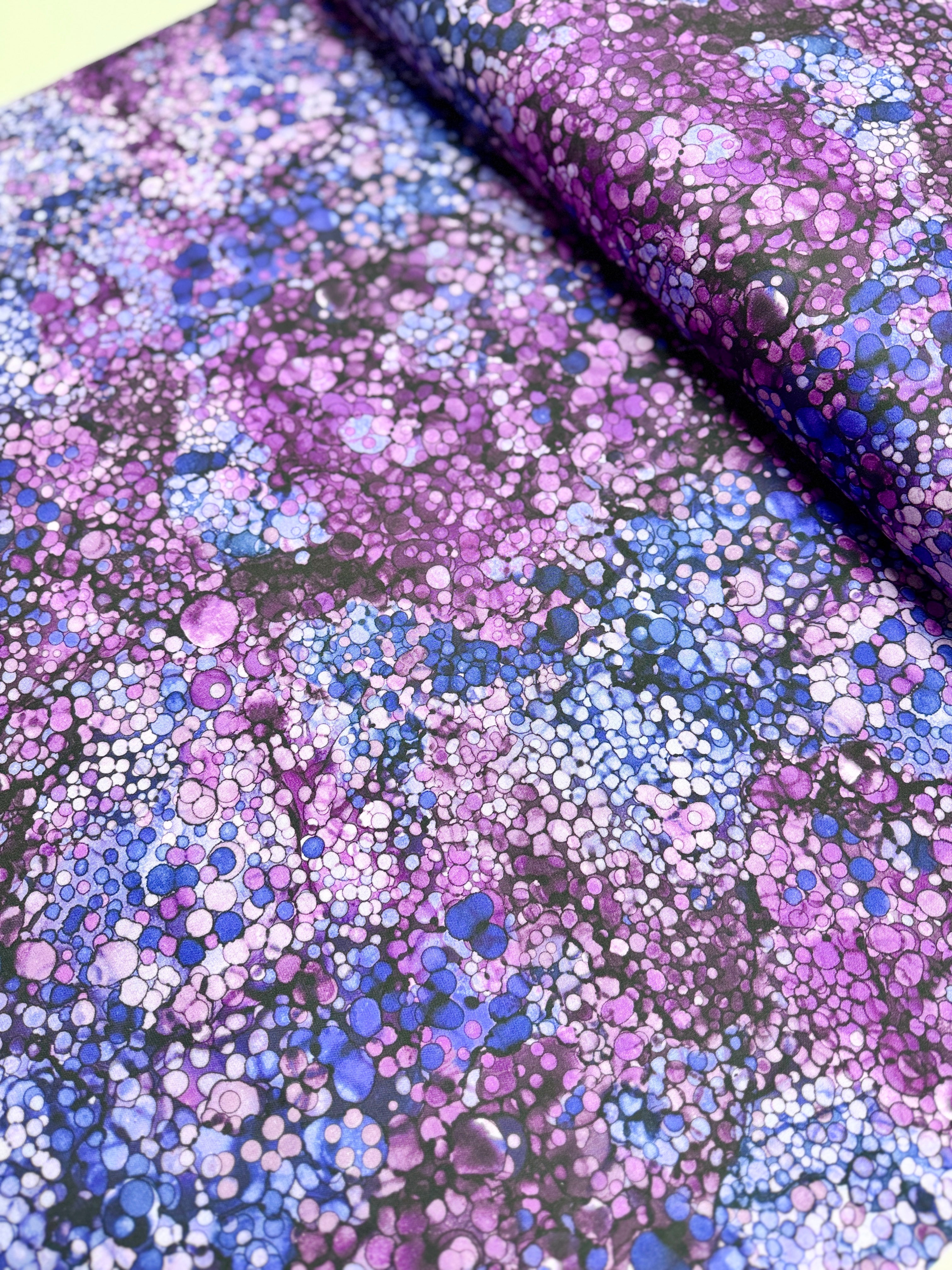 Bliss Wide Backing Amethyst 108" Fabric by Northcott – Purple marbled print