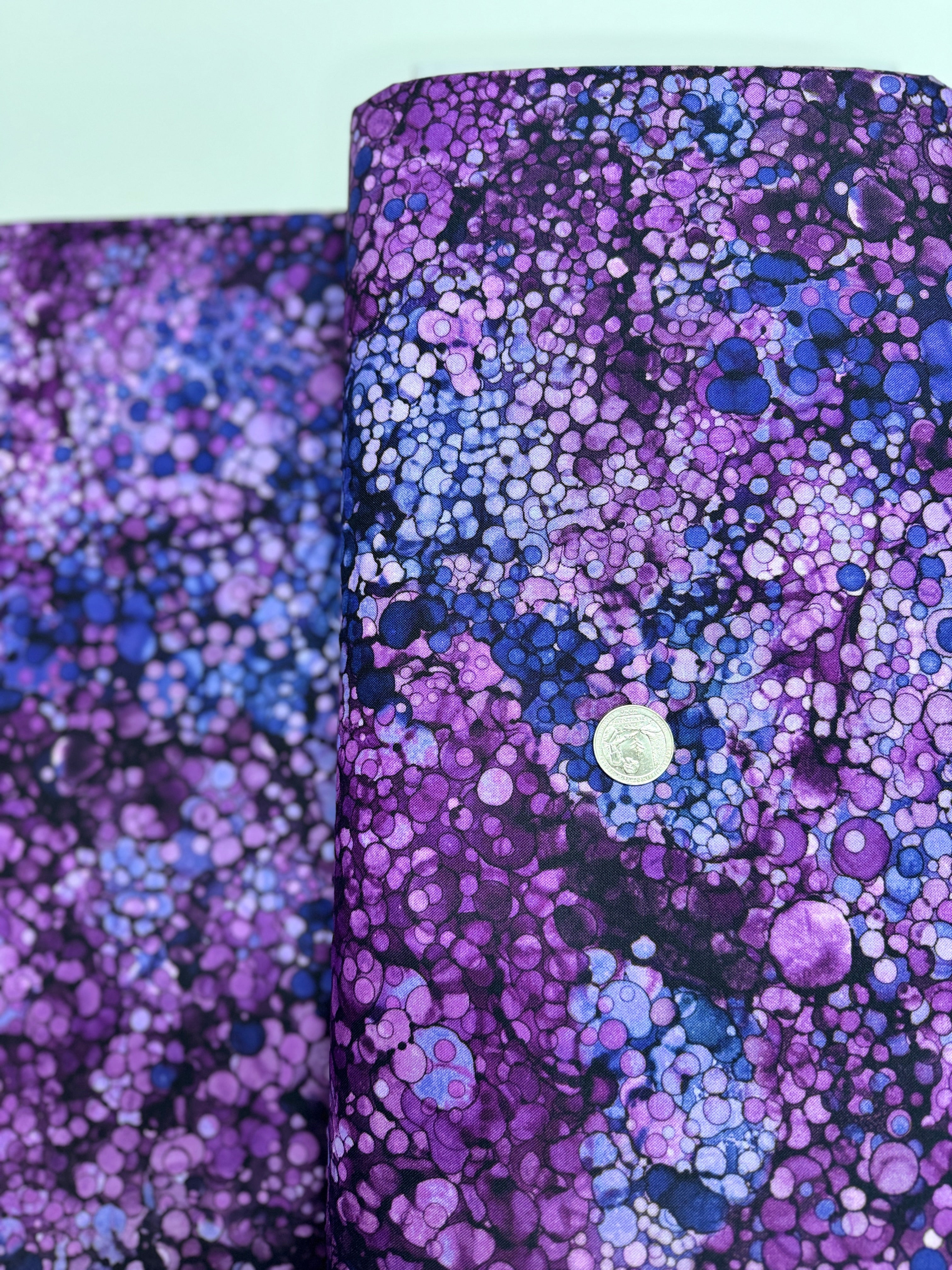 Bliss Wide Backing Amethyst 108" Fabric by Northcott – Purple marbled print