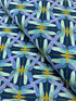 Dance of the Dragonfly Pinwheel Geo navy/periwinkle metallic quilting cotton by Kanvas Studio for Benartex featuring pinwheels and dragonflies.