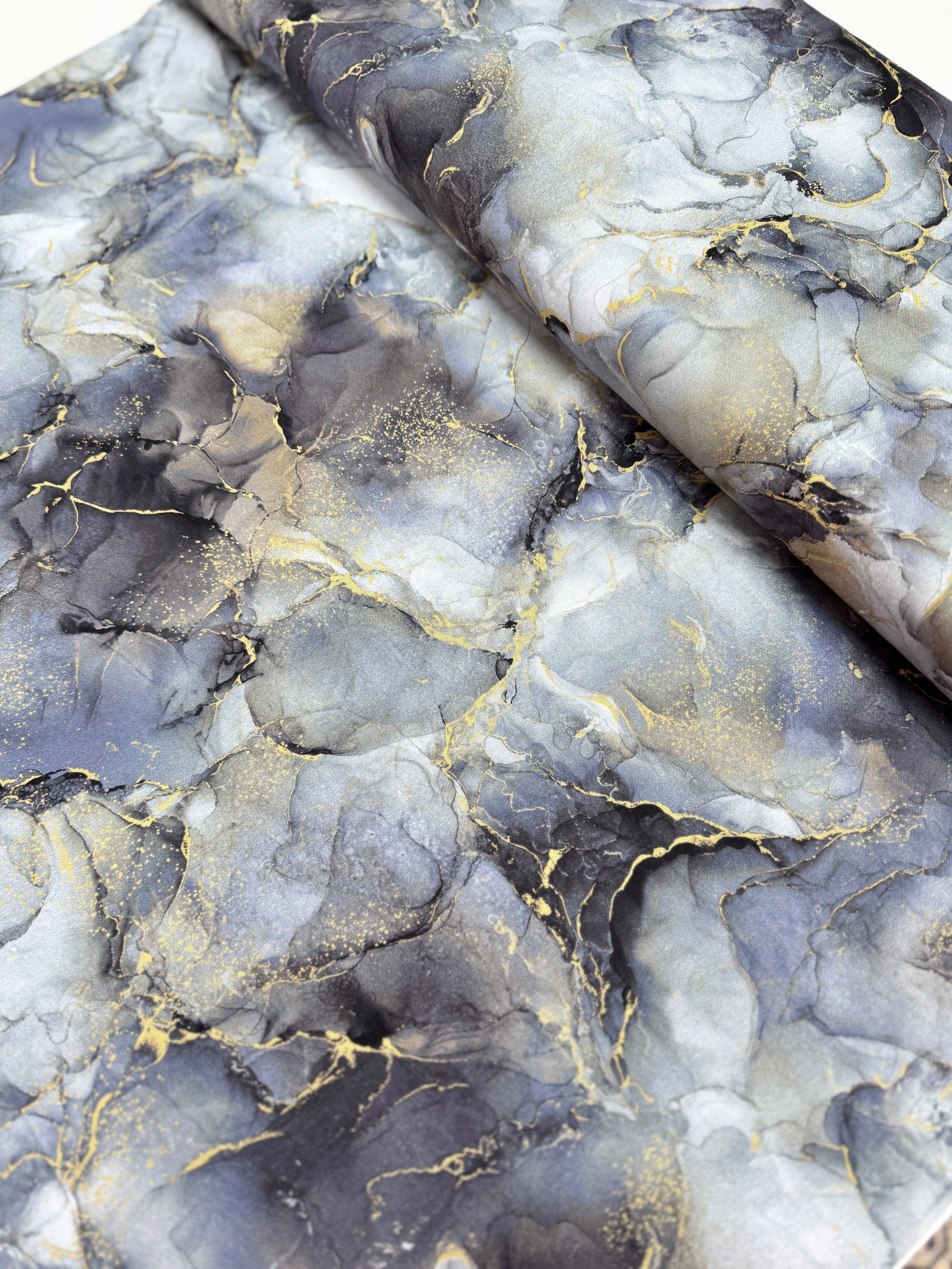 Midas Smoke 108″ wide quilt backing fabric by Northcott – marbled gray cotton designed by Deborah Edwards & Melanie Samra