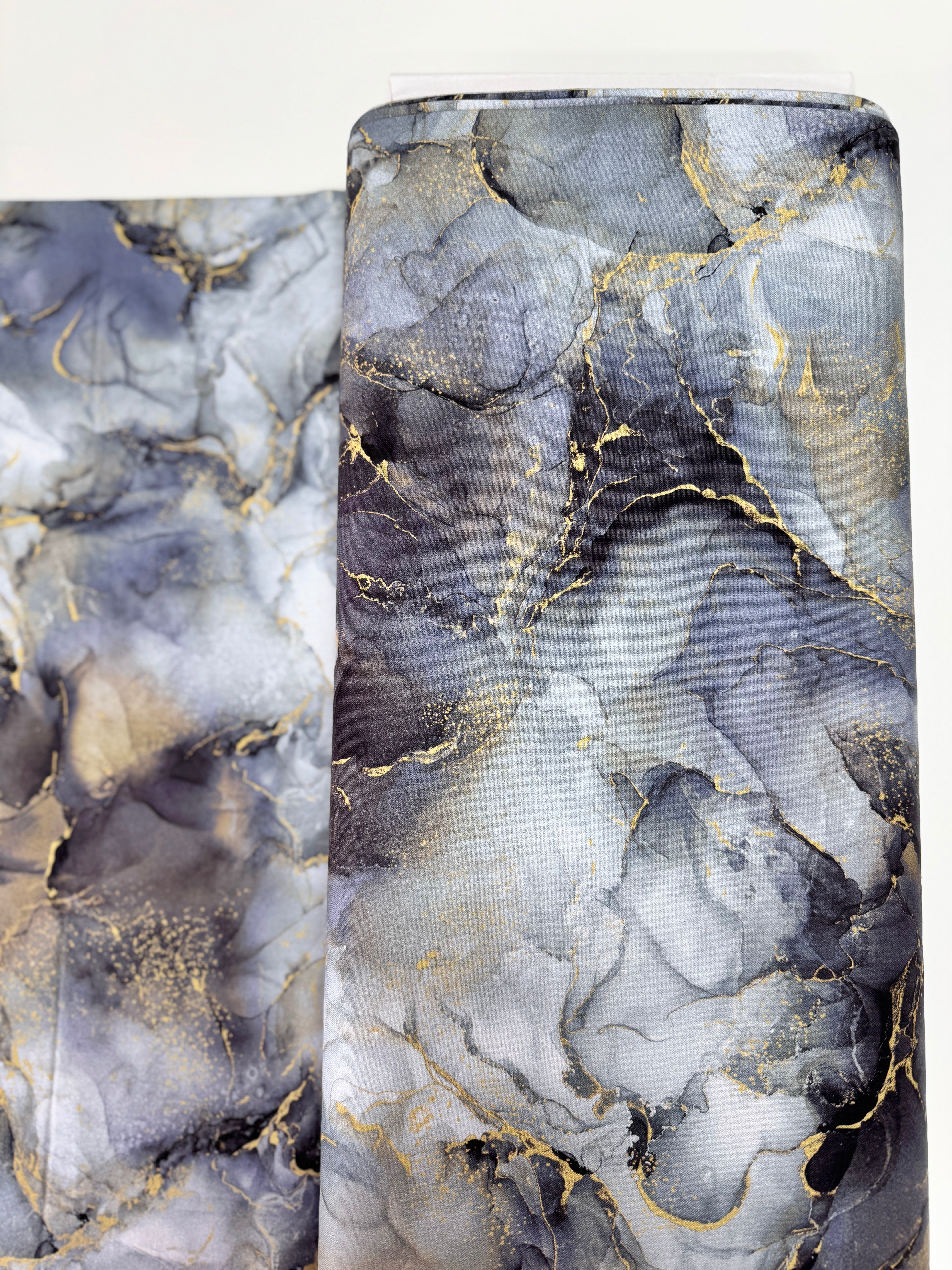 Midas Smoke 108″ wide quilt backing fabric by Northcott – marbled gray cotton designed by Deborah Edwards & Melanie Samra