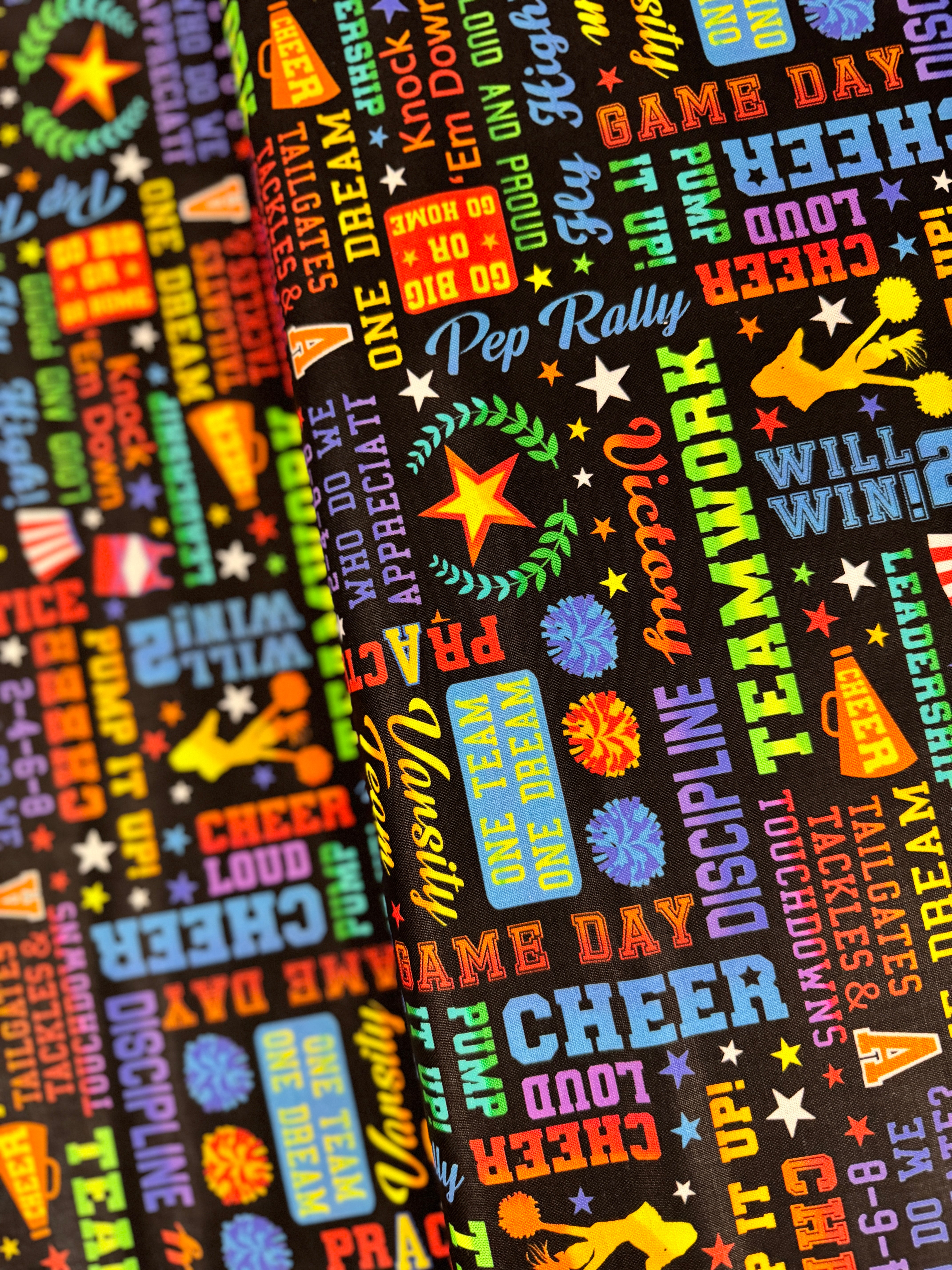 Cheer Squad - Cheerleader Words Text Yardage