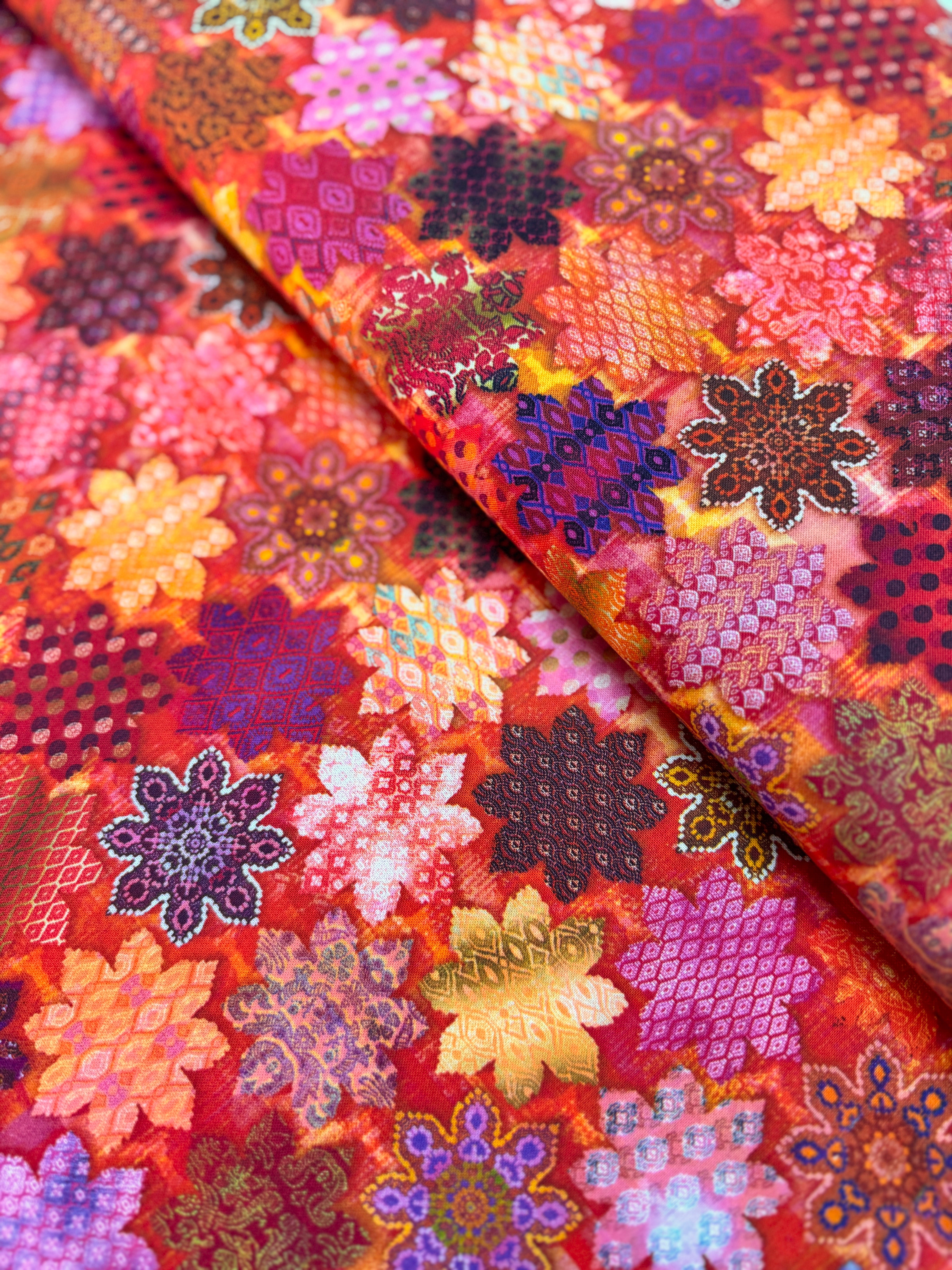 Flourish - Tiles Ruby Yardage