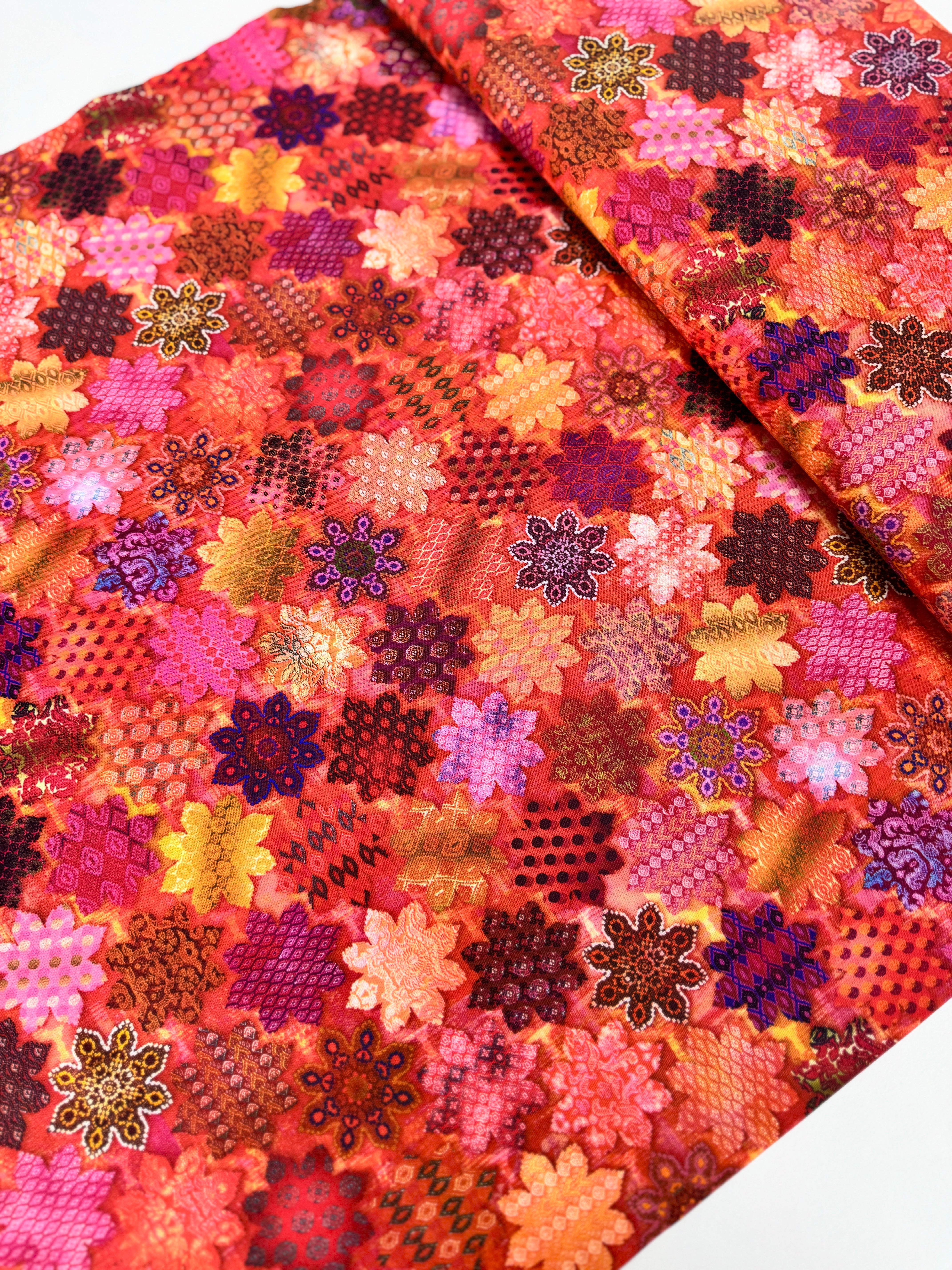 Flourish - Tiles Ruby Yardage