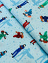 Frontline Heroes on Blue quilting cotton by Robert Kaufman – medical doctors and nurses motif on blue background, 43″ wide