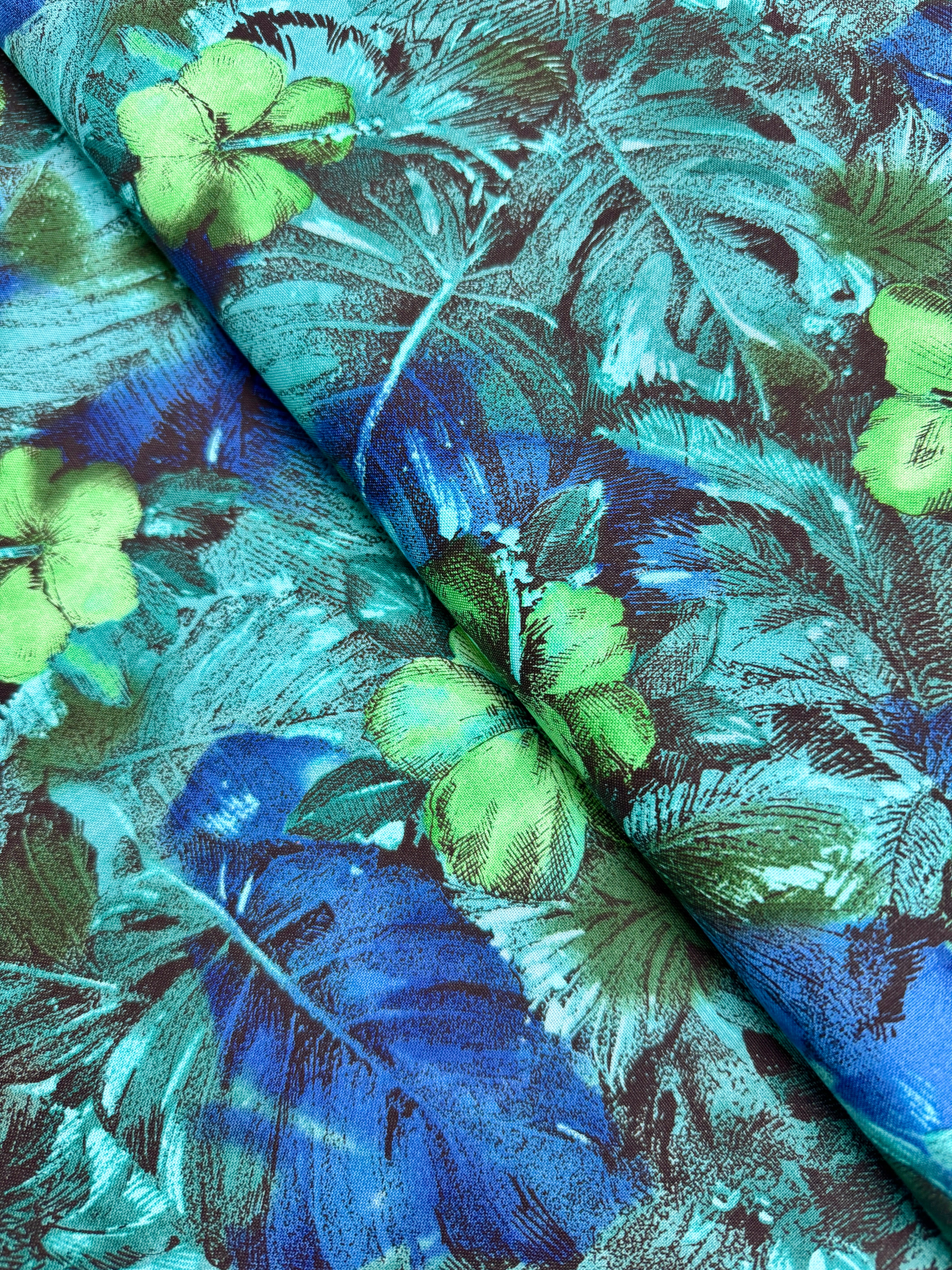 Casablanca Floral Teal quilting cotton by Jinny Beyer for RJR Fabrics in rich teal background with oversized floral motifs