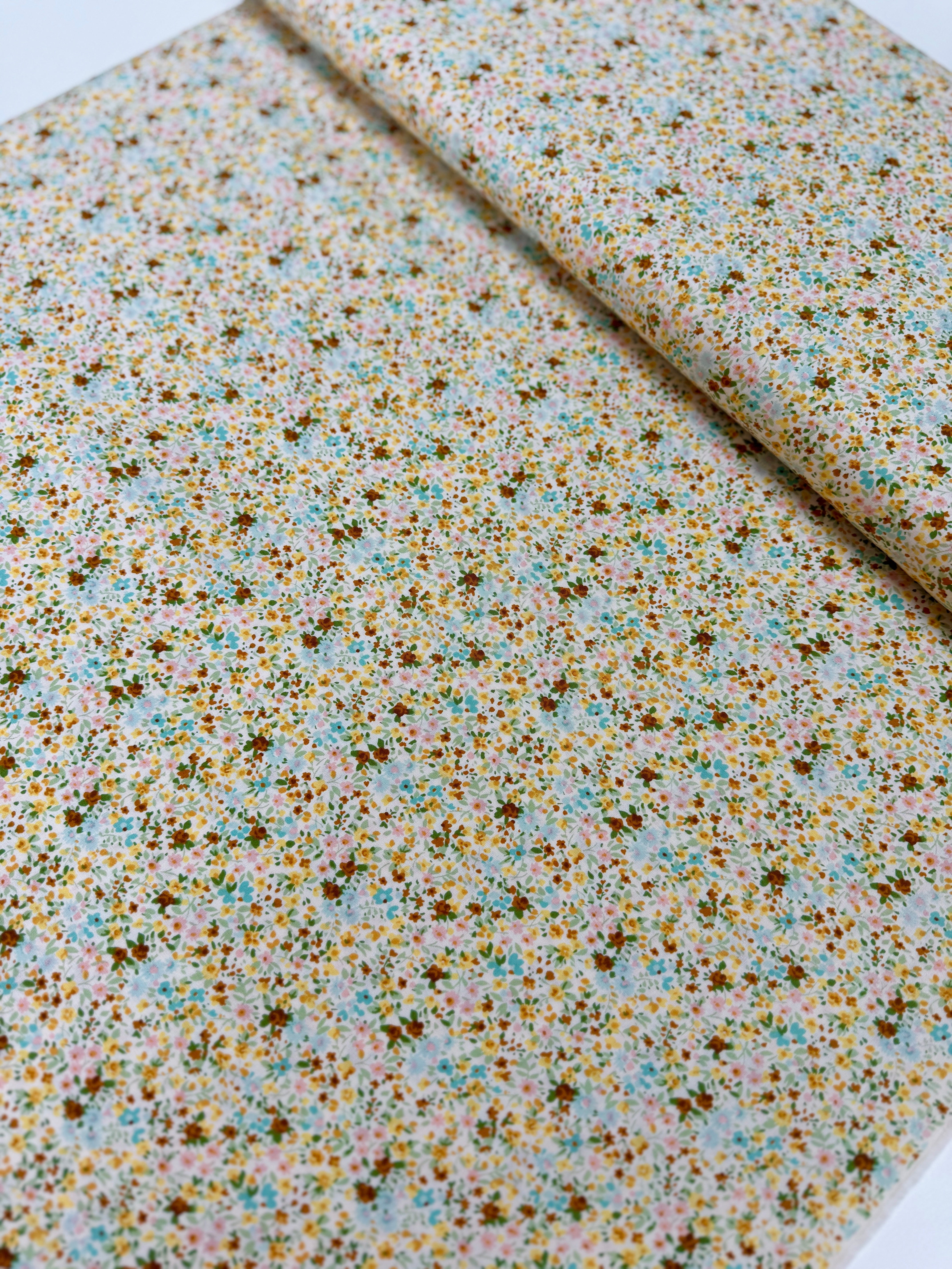Sevenberry Petite Garden Fresh Florals Summer 100% cotton fabric by Robert Kaufman – delicate summer floral quilting cotton