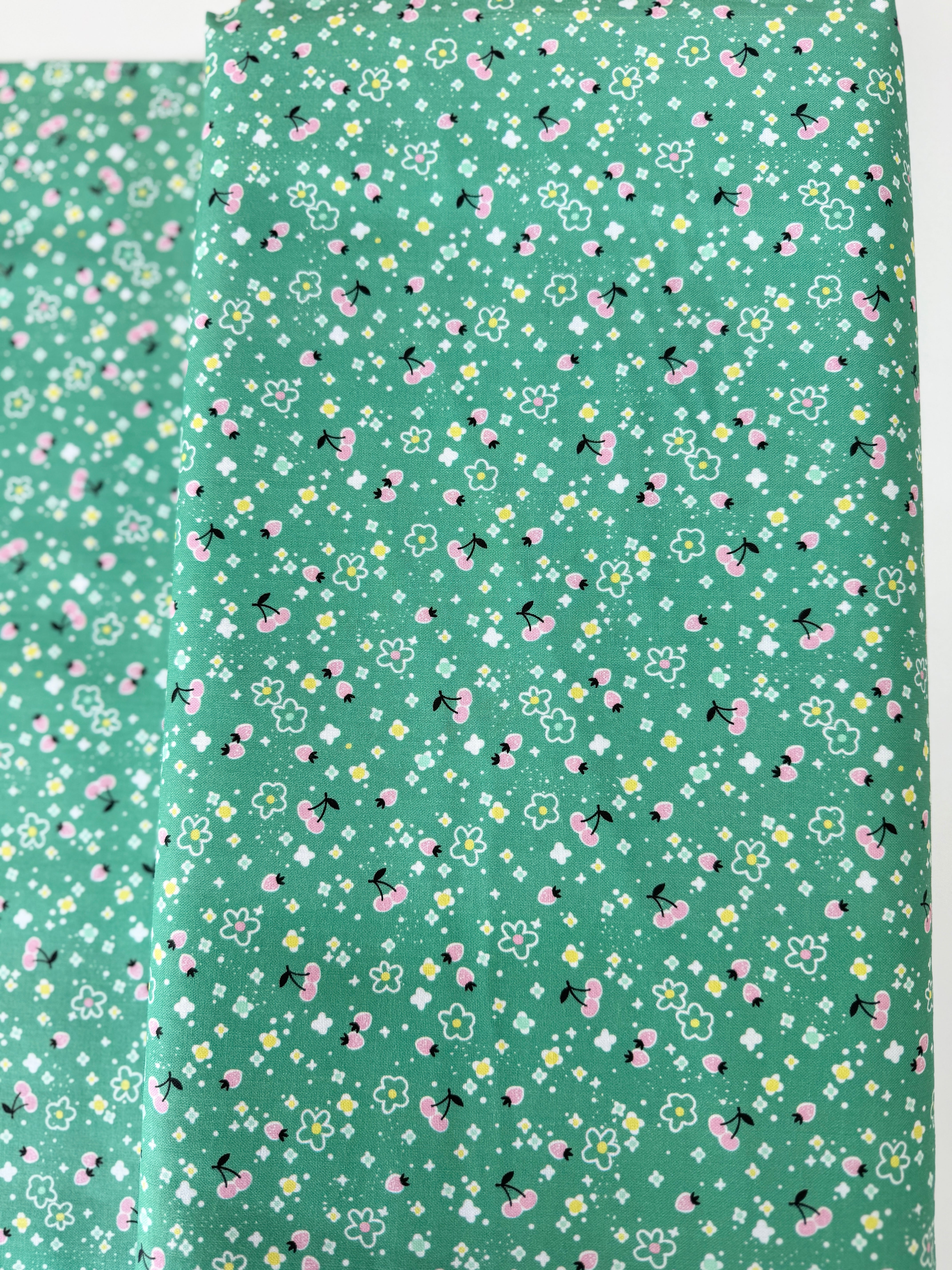  Fruitopia Berrylicious Lime fabric by Stacy Peterson – bright berry motif on lime green cotton from Blend Fabrics