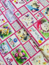 Kitty Patchwork quilting cotton by Studio E Fabrics – cat patch print with various kittens and paws on cotton background, 43" wide