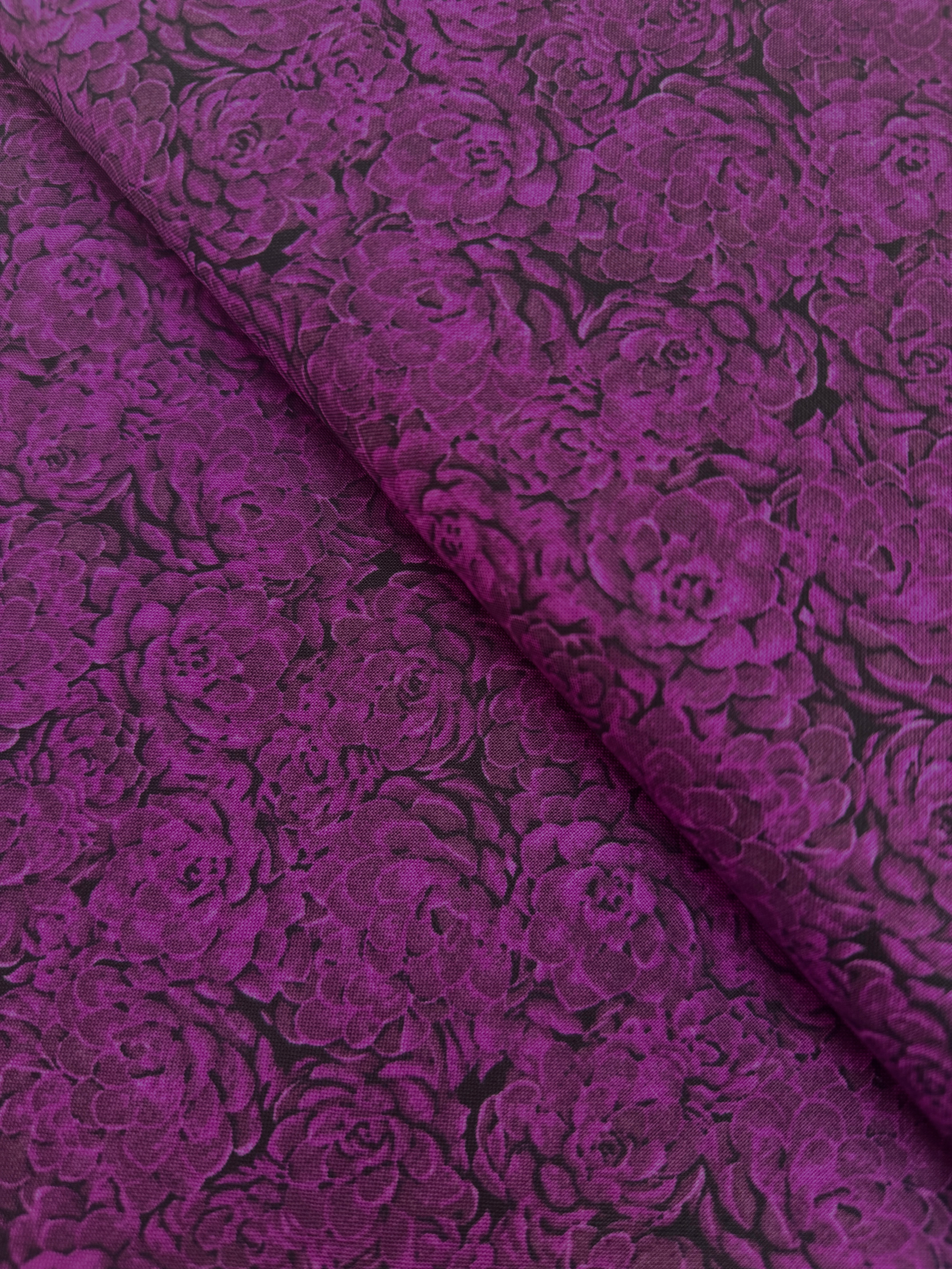 Jinny Beyer Palette - Hens and Chicks Magenta Yardage