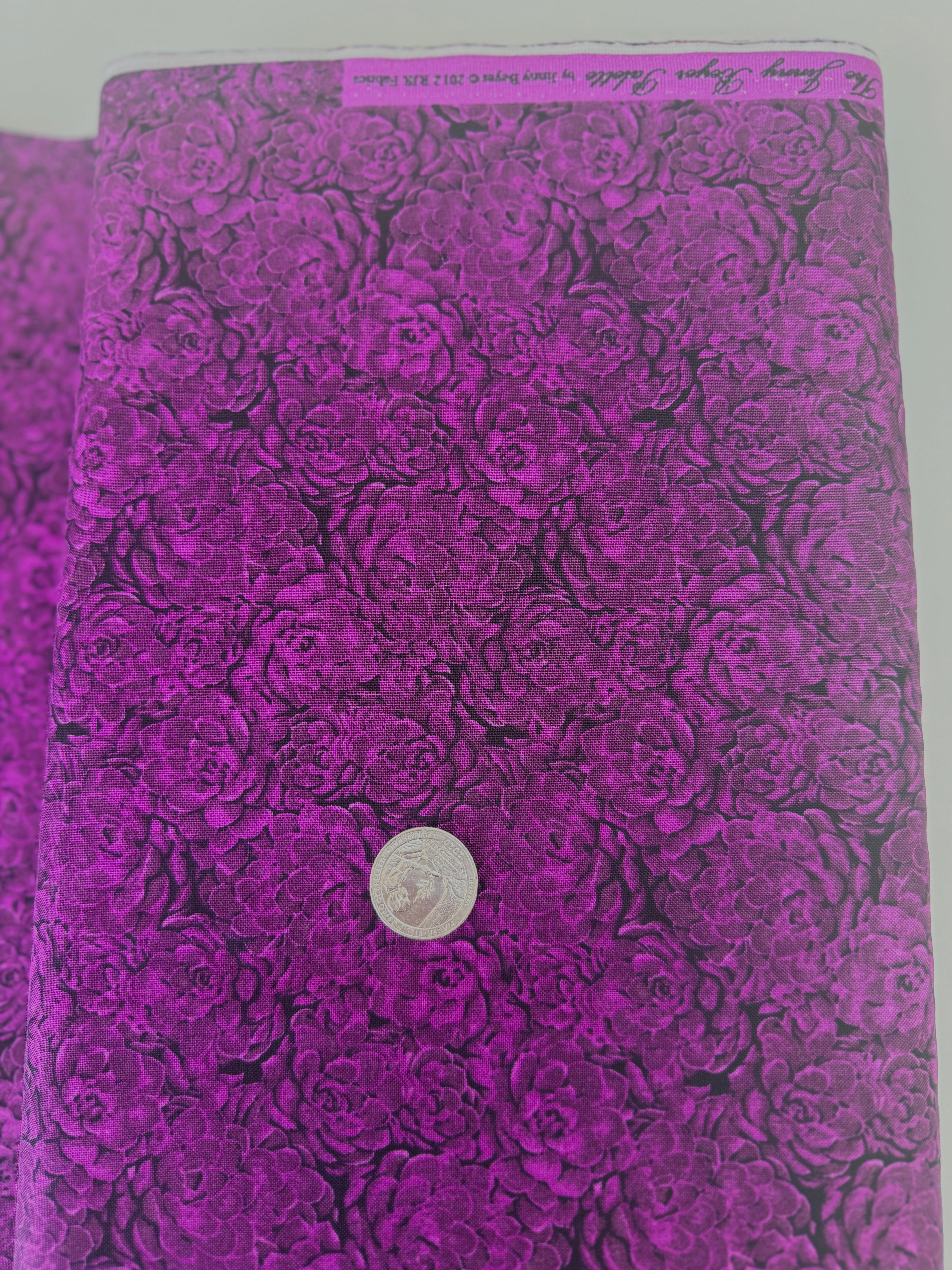 Jinny Beyer Palette - Hens and Chicks Magenta Yardage