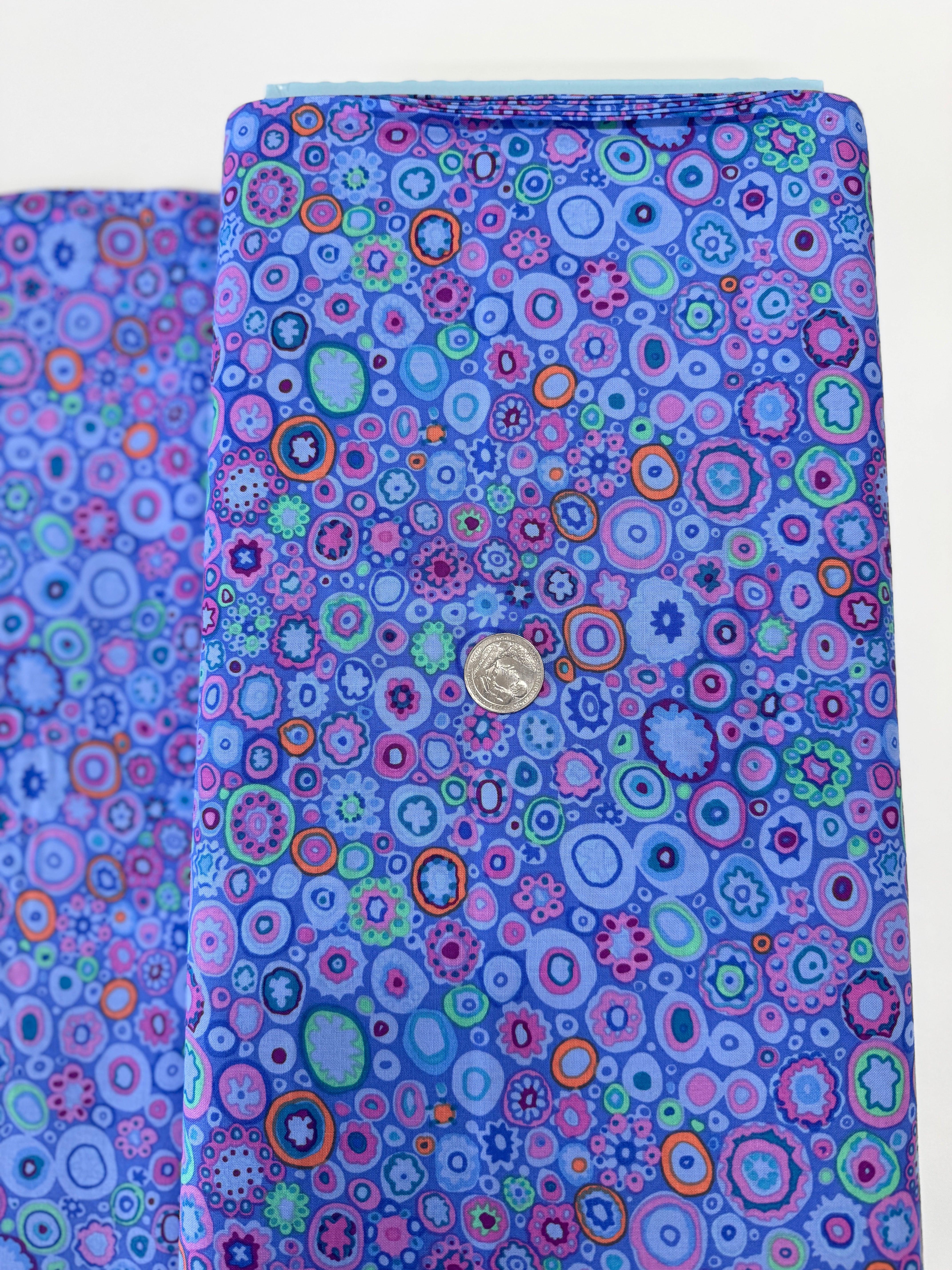 Kaffe Fassett Paperweight Blue Cotton Quilting Fabric PWGP020.BLUEX